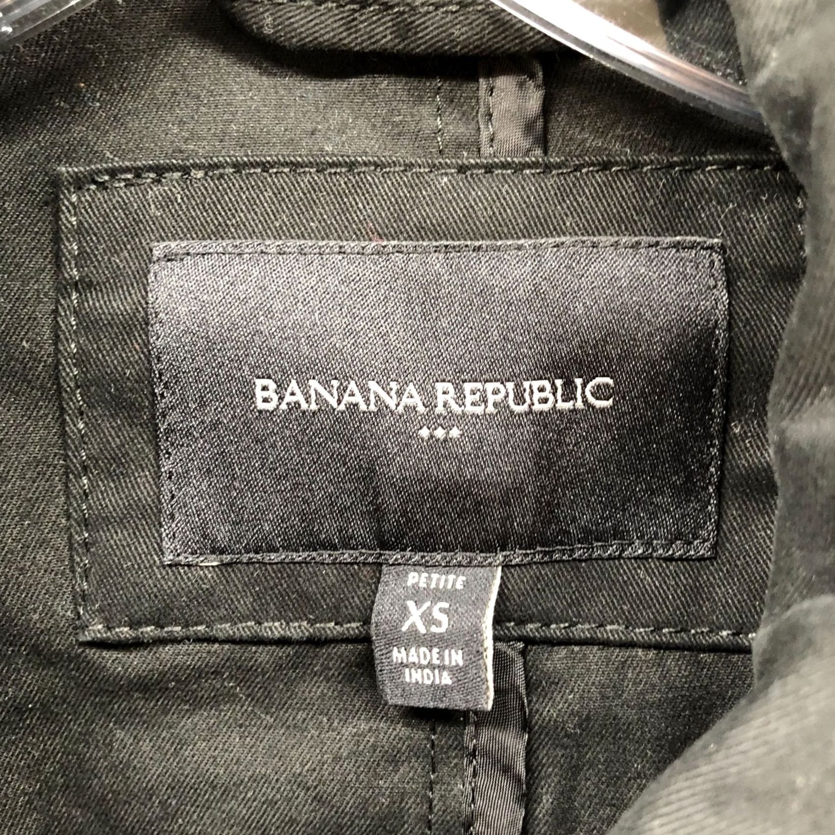 Banana Republic Banana Republic Utility Tie Waist Jacket Womens XSP Black Cotton Twill Chore Size XS / US 0-2 / IT 36-38 - 3 Thumbnail