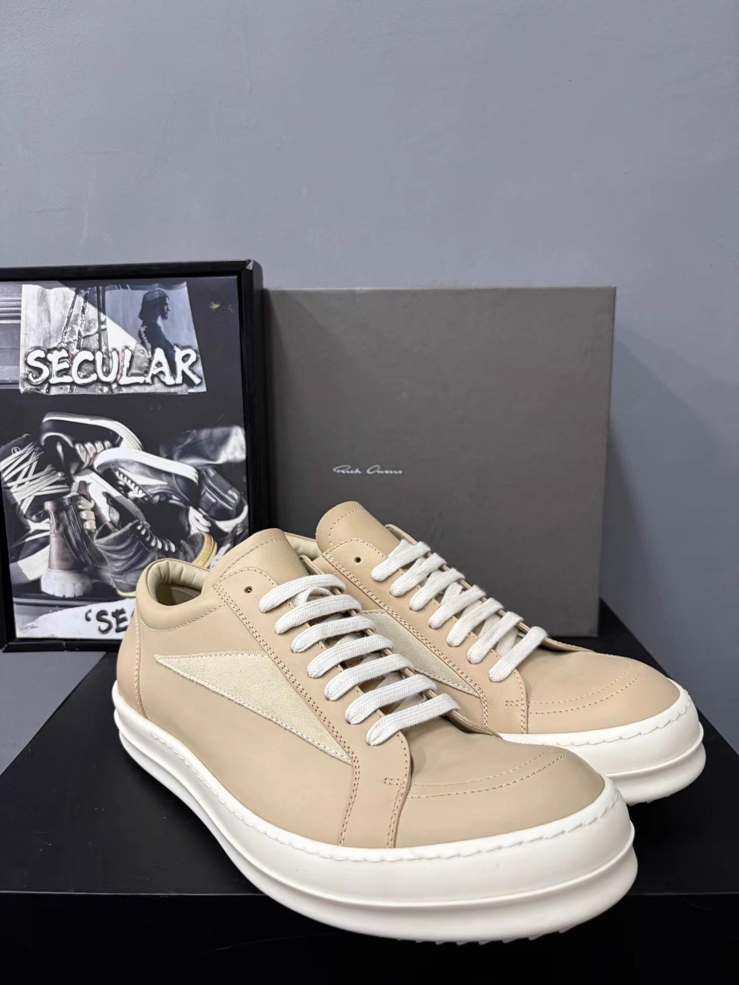 Rick Owens Rick Owens 25SS Ginger Yellow Leather Low-Tops K34 Size US 8 / EU 41 - 3 Thumbnail