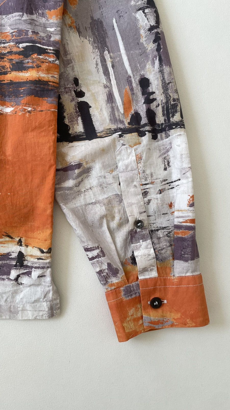 Prada A/W 17 Orange ‘Village’ Print Cotton Shirt Size US M / EU 48-50 / 2 - 18 Thumbnail