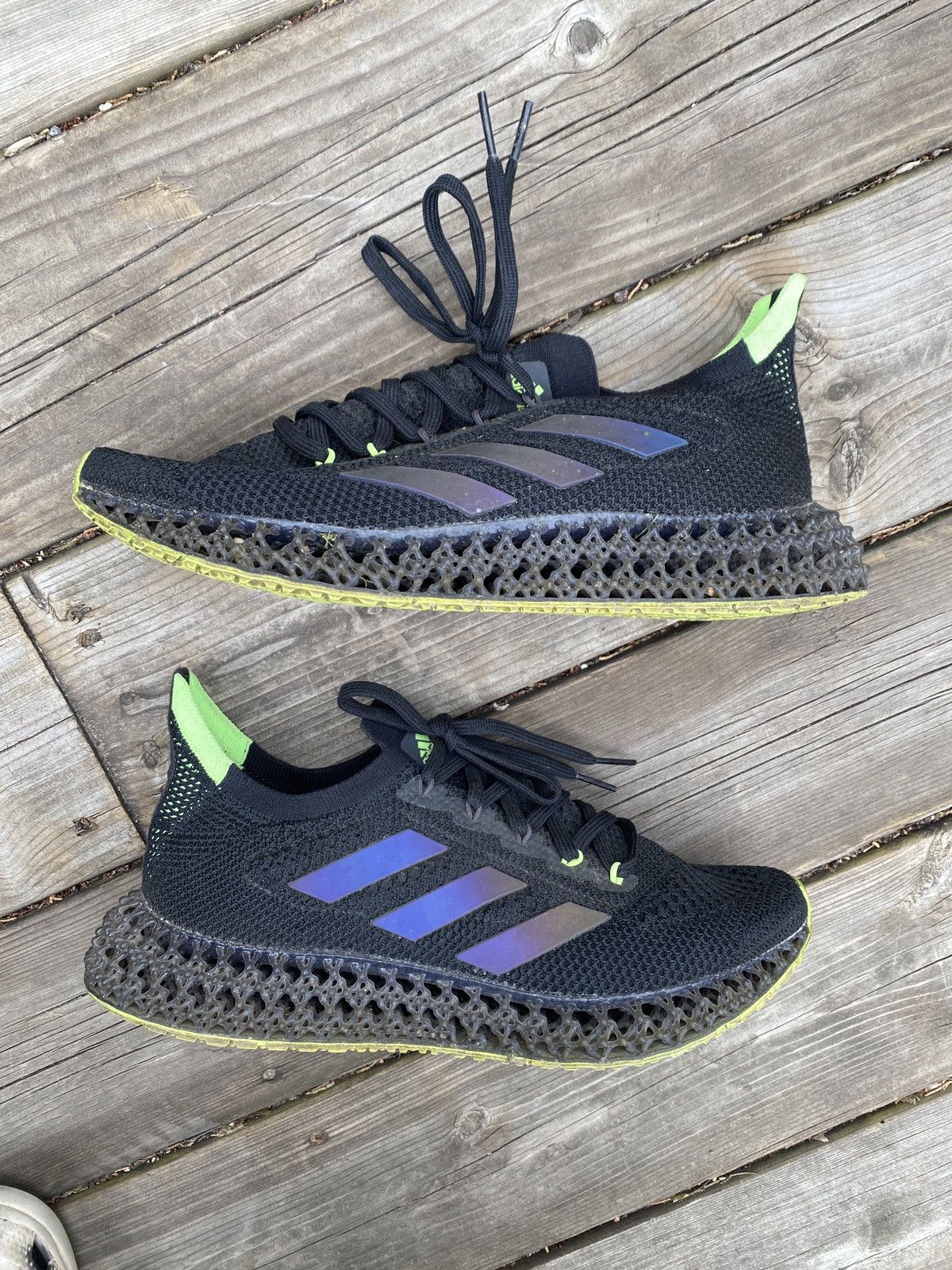 Adidas 2021 4DFWD Core Black Green Shoes Size 9 Size US 9 / EU 42 - 4 Thumbnail