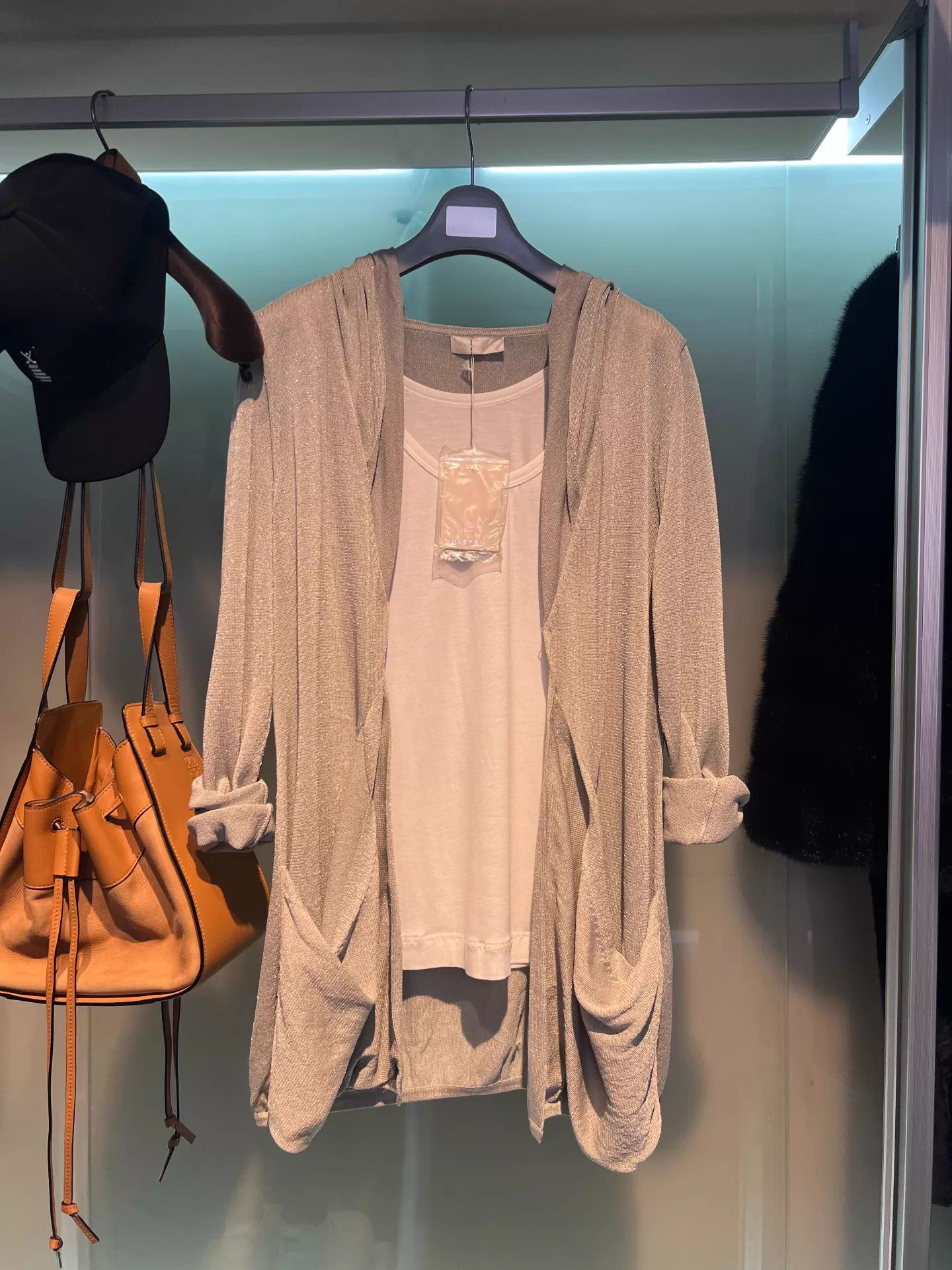 ANTEPRIMA ANTEPRIMA Oversized Hooded Silver Lurex Knit Cardigan Size S / US 4 / IT 40 - 2 Thumbnail