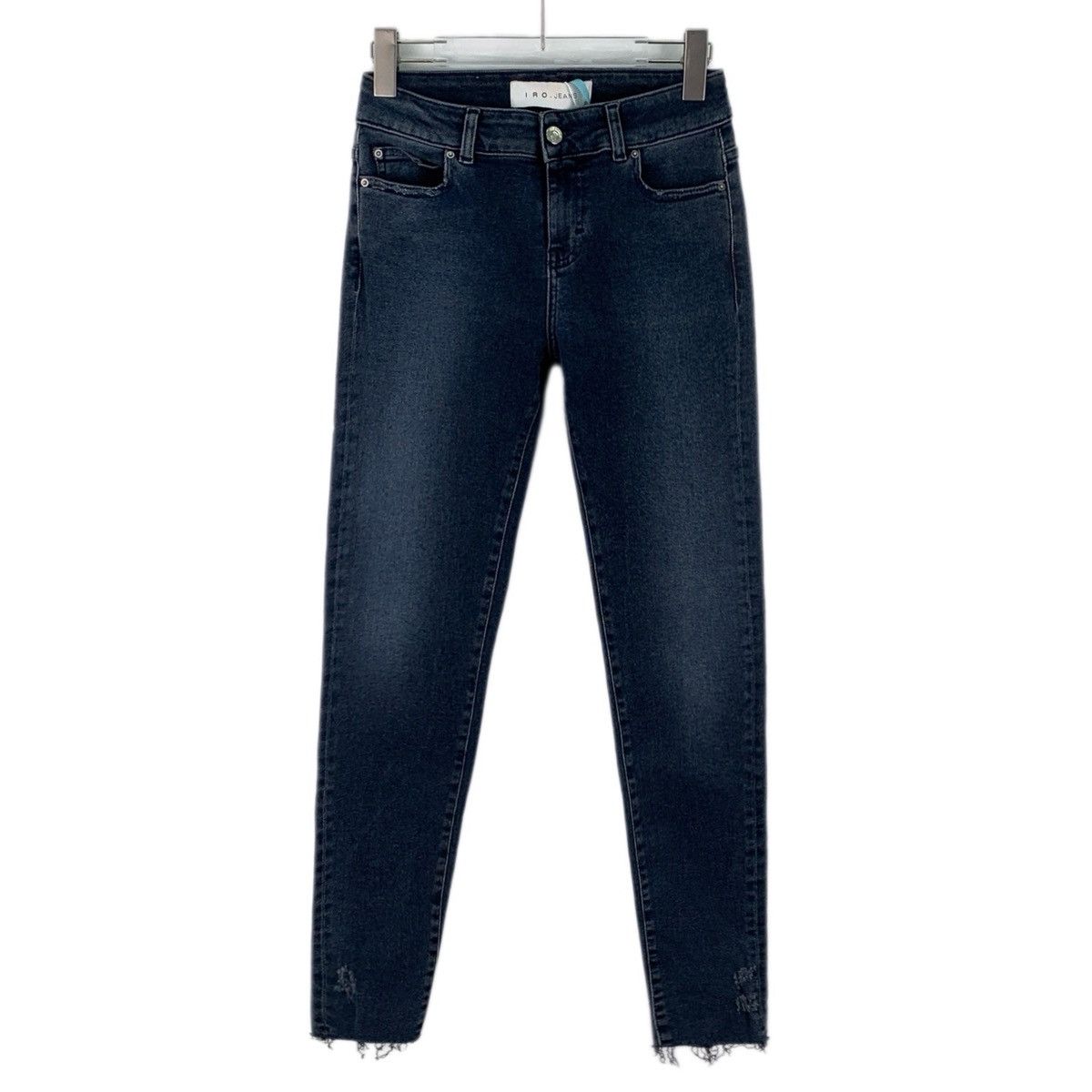 Iro IRO Dark Blue Cotton Fringed Casual Denim Pants K26WX Size 27" / US 4 / IT 40 - 1 Thumbnail