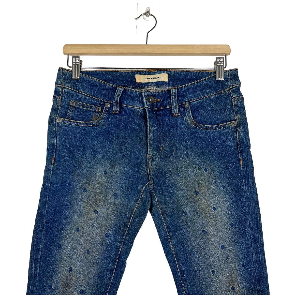 Issey Miyake 🔥 SUPER HAKKA POLKADOT SKINNY JEANS Size US 30 / EU 46 - 3 Thumbnail