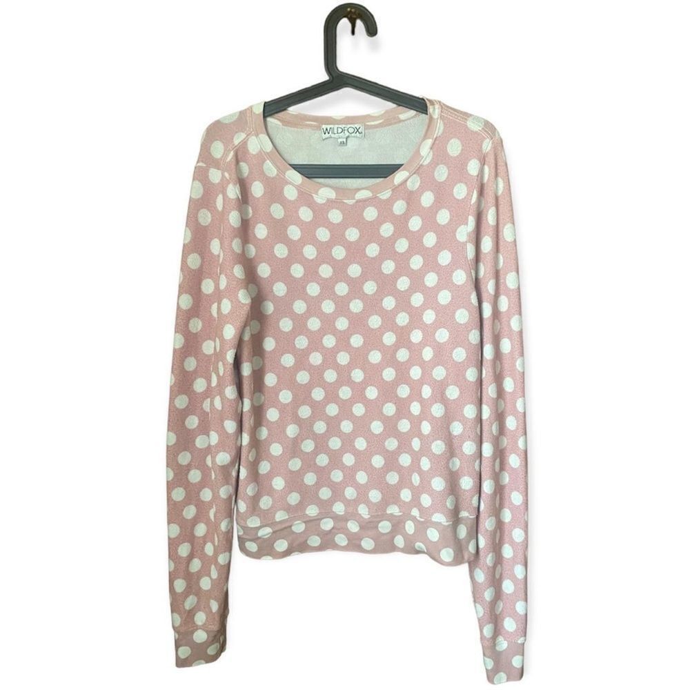 Wildfox Wildfox Pink White Polka Dot Pullover Sweatshirt Women’s Siz Size XS / US 0-2 / IT 36-38 - 3 Thumbnail