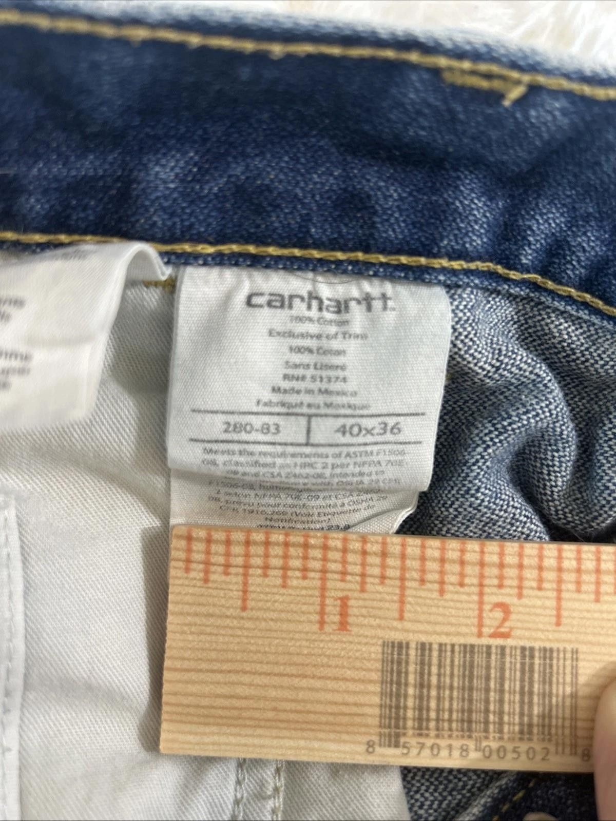 Carhartt Carhartt Flame Resistant men’s blue denim jeans 40x36 straig Size US 38 / EU 54 - 9 Thumbnail