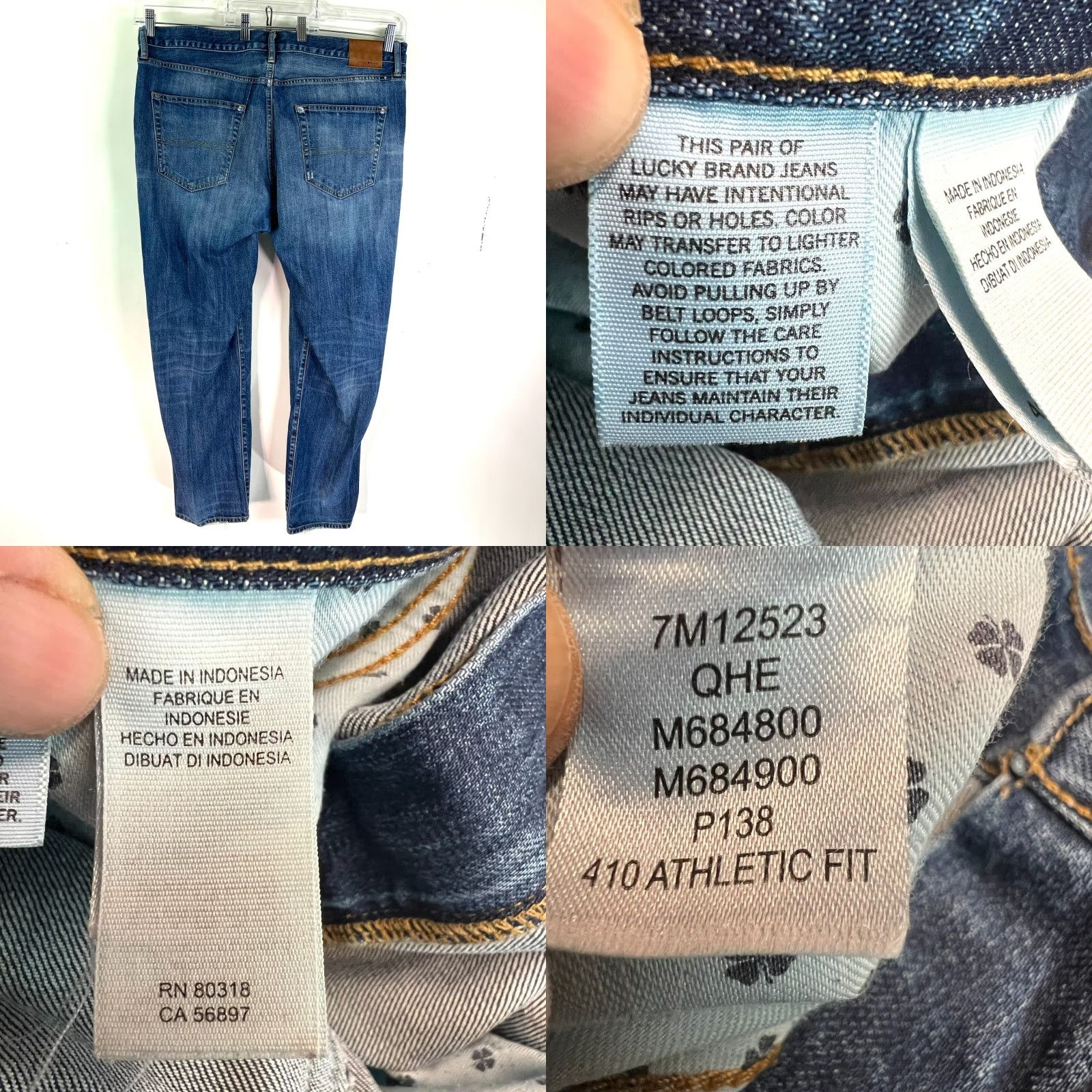 Lucky Brand Lucky Brand 410 Jeans Mens Slim Straight 40 Blue 90s Logo USA 5-Pocket Denim Regular Fit High Rise Straight Leg 30in Inseam Size US 40 / EU 56 - 8 Thumbnail