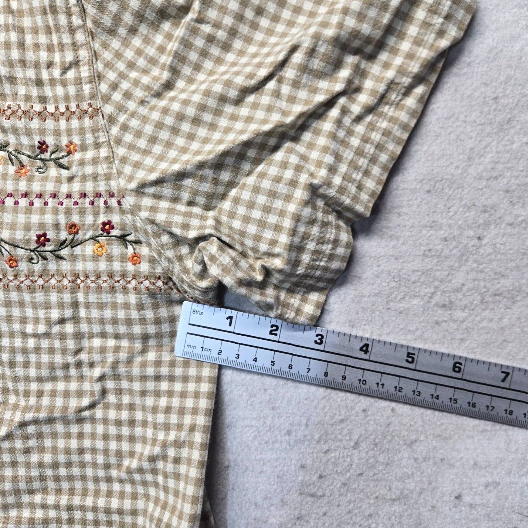 Vintage VINTAGE Bobbie Brooks Brown Floral Embroidered Button-Up Short Sleeve Shirt Women Plus 18W Size XXL / US 16-18 / IT 52-54 - 4 Thumbnail