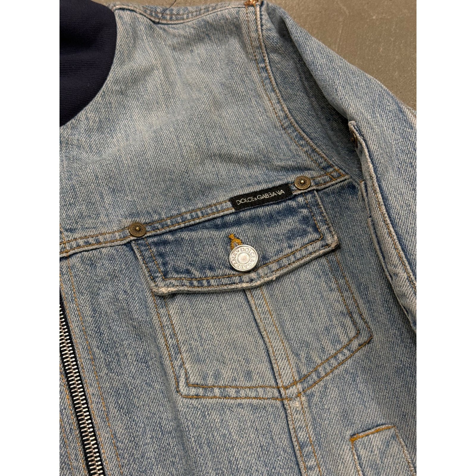Dolce & Gabbana 2000s Dolce & Gabbana denim bomber jacket Size US XS / EU 42 / 0 - 7 Thumbnail