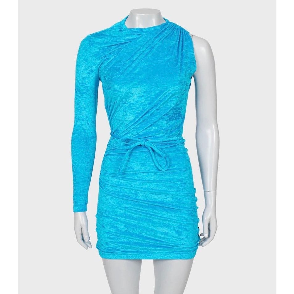 Balenciaga NWOT Balenciaga Light Blue One-Shoulder Fitted Dress 36/S Size XS / US 0-2 / IT 36-38 - 1 Thumbnail