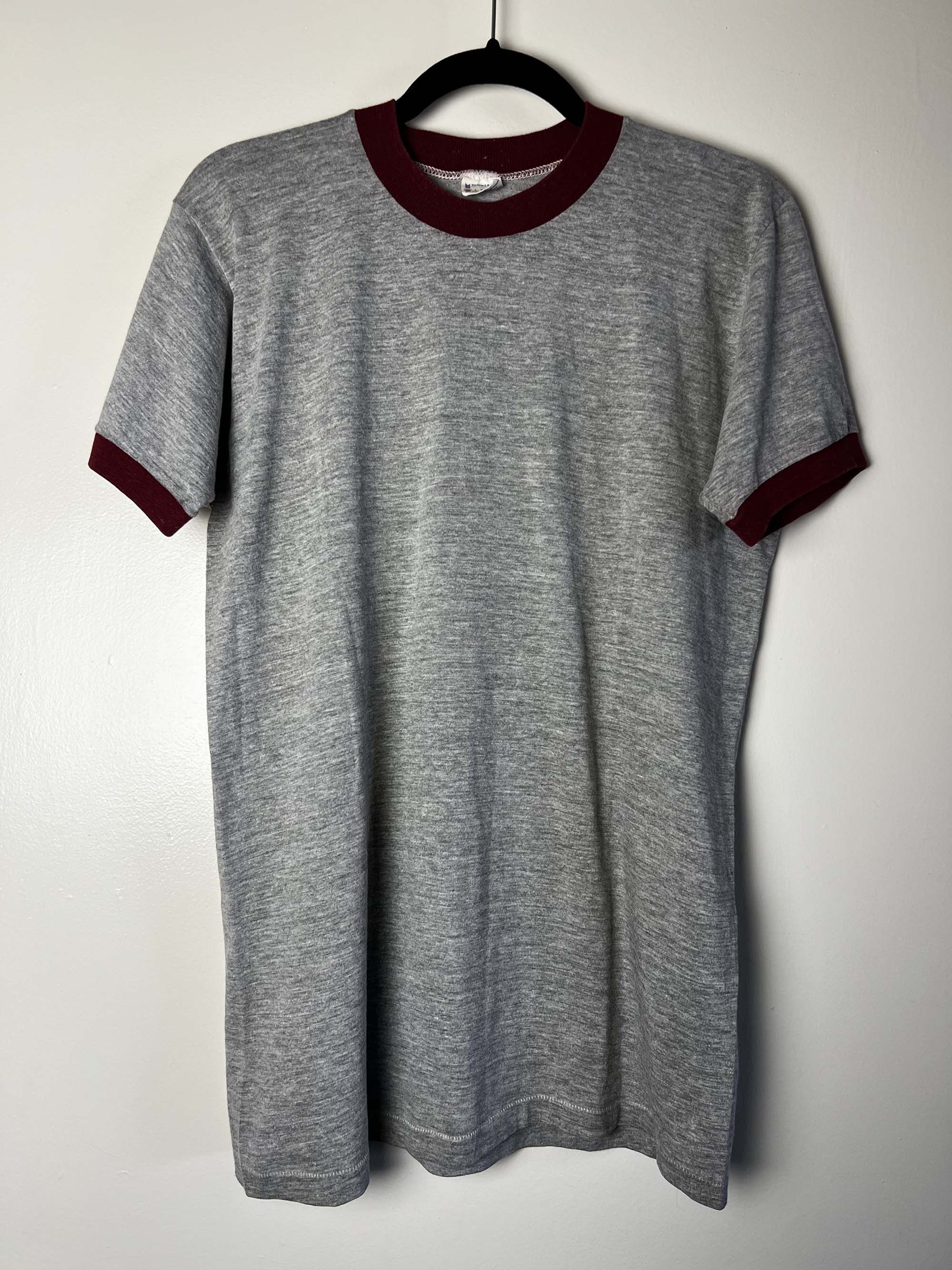 Towncraft Vintage 1960's Towncraft Plus JCPenny Maroon + Gray Ringer Size US L / EU 52-54 / 3 - 2 Thumbnail
