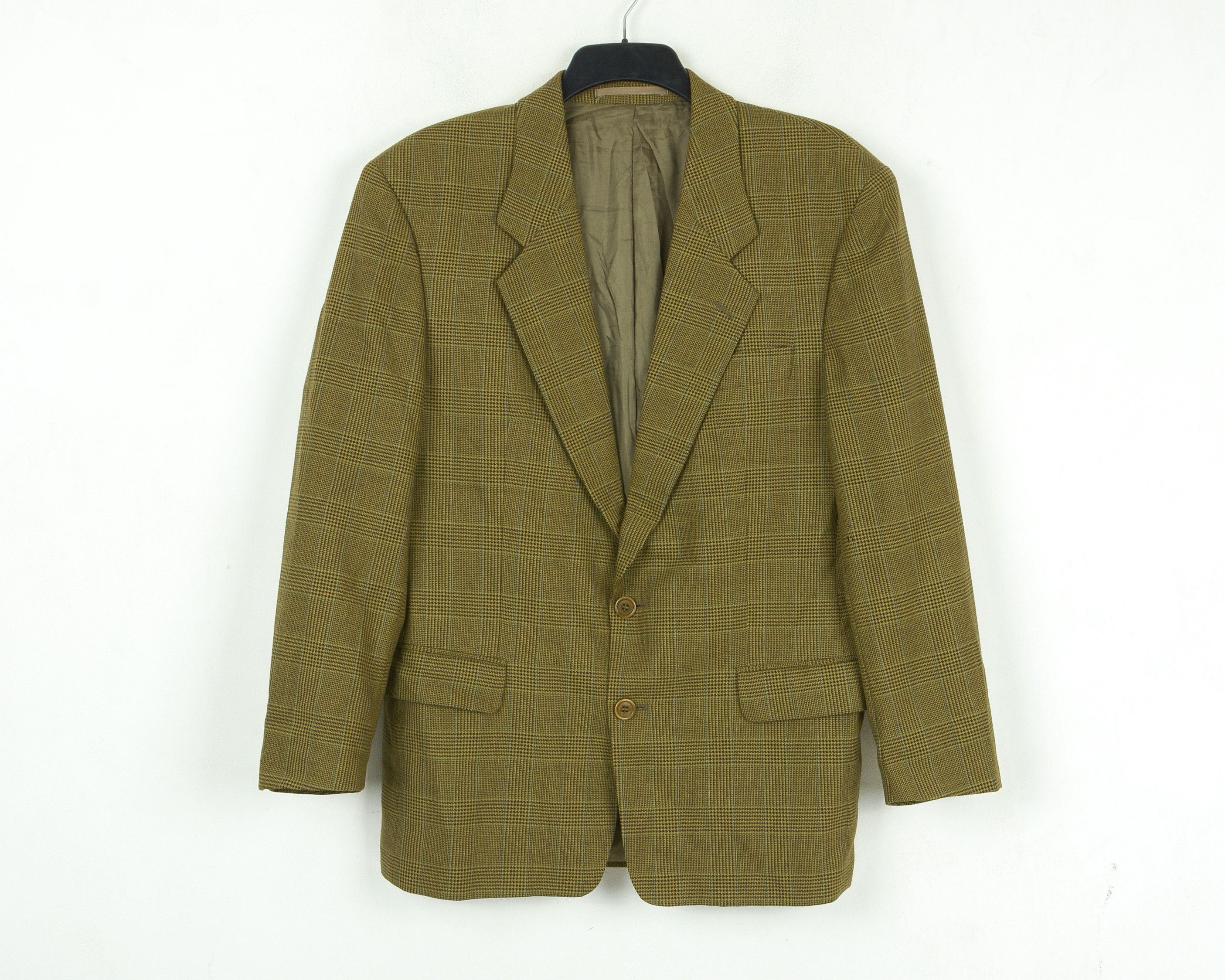 Hugo Corleone Vintage US 40 Blazer Virgin Wool M Jacket Check Size 40R - 2 Thumbnail