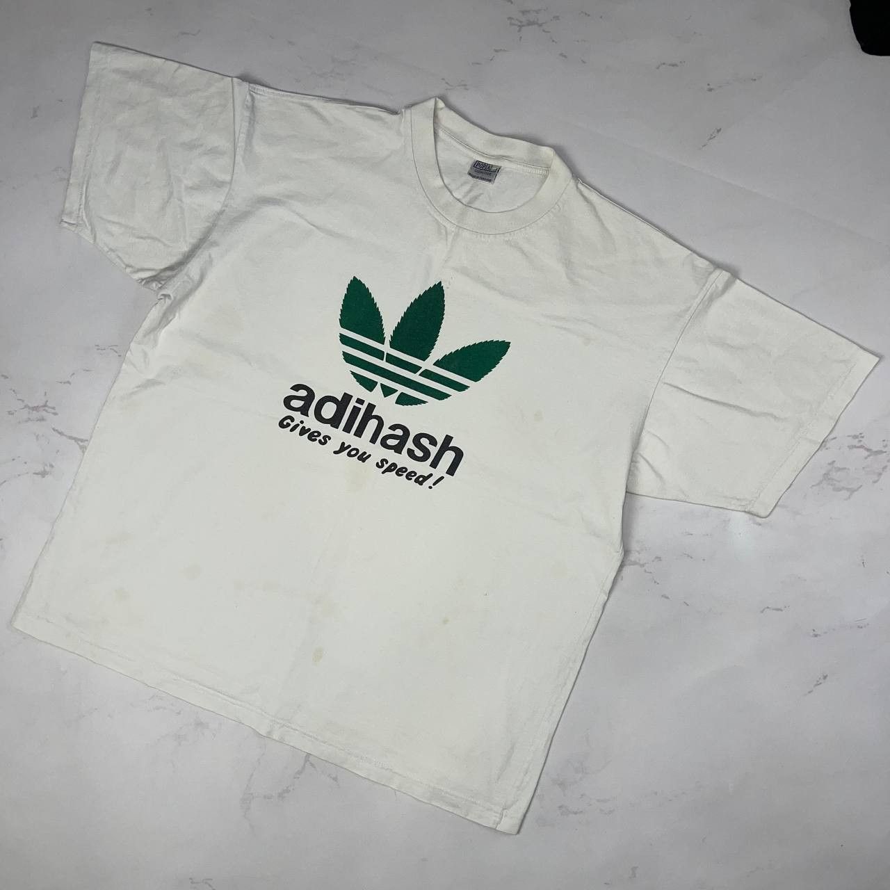 Vintage Y2K Addihash gives you speed 420 weed smoking t-shirt tee Size US XL / EU 56 / 4 - 2 Thumbnail