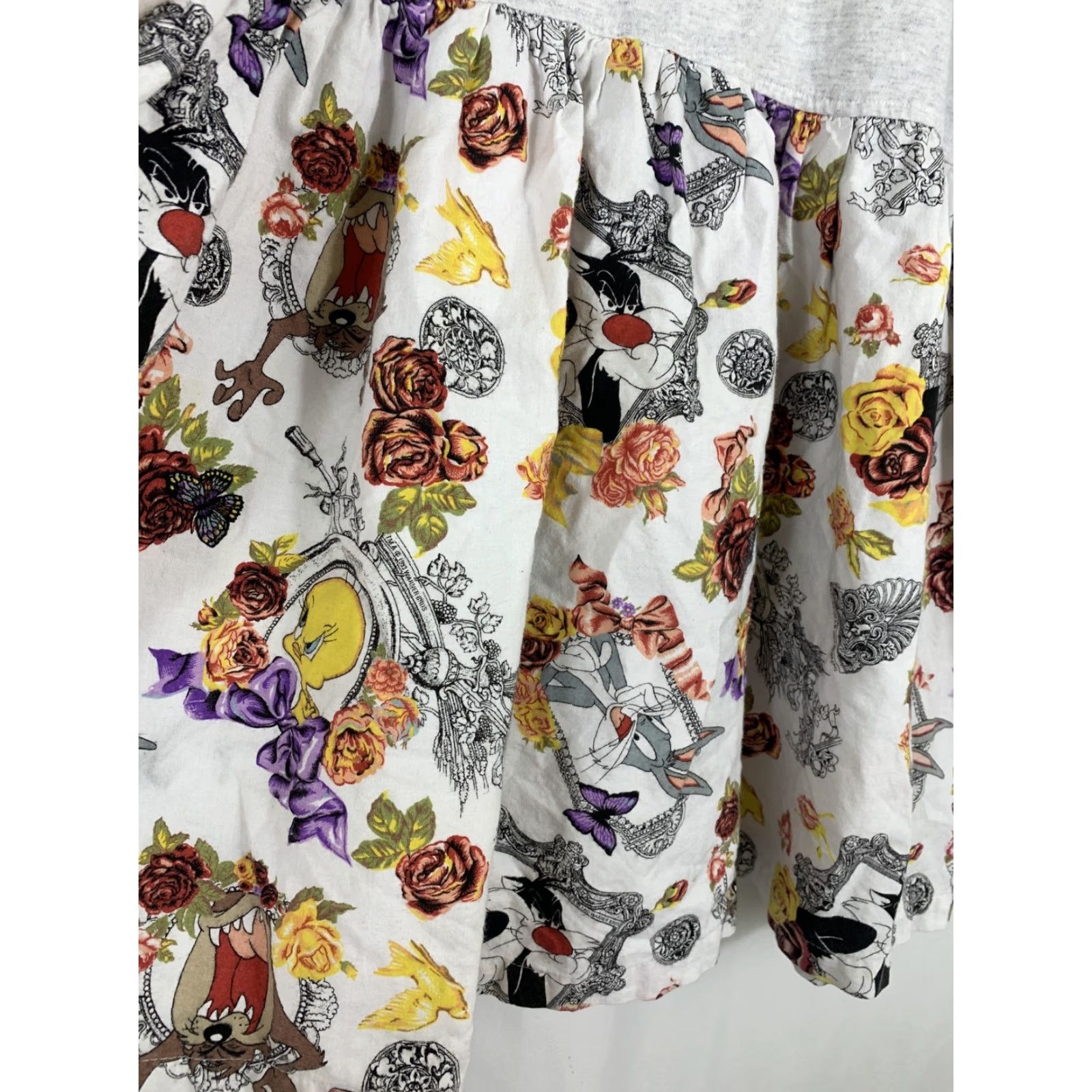 Vintage VINTAGE Looney Tunes Women's Shirt Dress L Gray Cotton 80s 90s American Tweety Bird Dress Shirt Womens Size L / US 10 / IT 46 - 5 Thumbnail