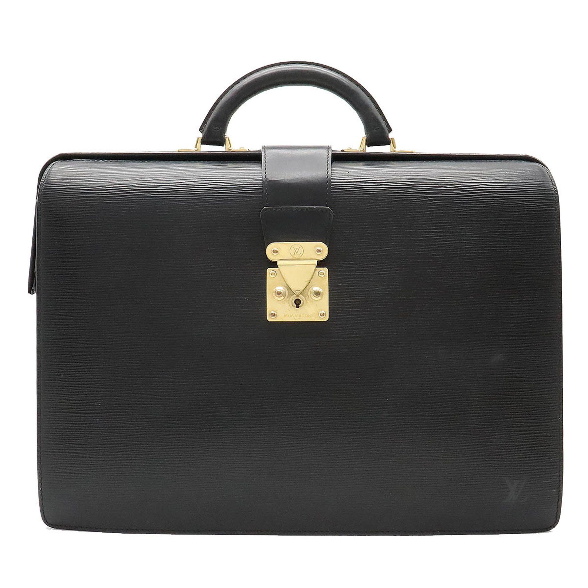 image of Louis Vuitton Epi Serviette Fermoir Bag Leather Noir Black Key Missing M54352, Women's