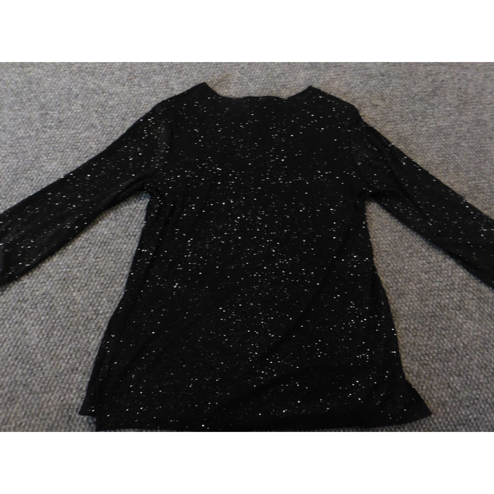 Vintage Notations Womens Blouse S Black Pullover Casual Stretch Button Collared Polyester Spandex Size S / US 4 / IT 40 - 6 Thumbnail