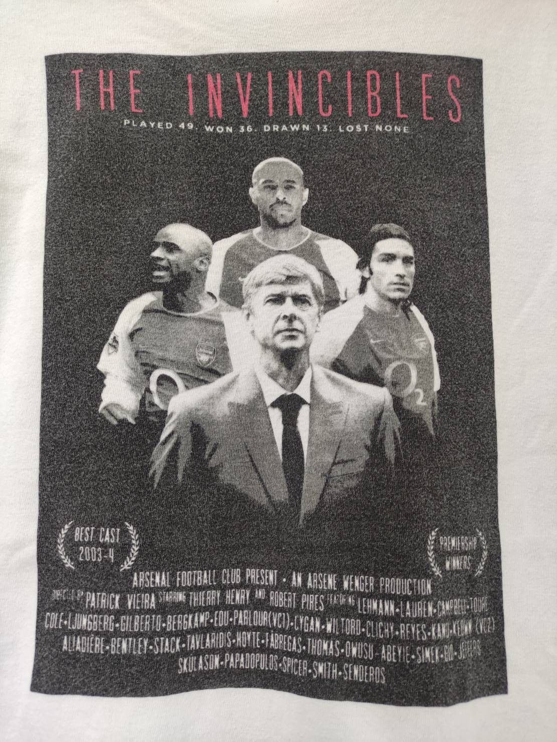 Vintage Vtg 00's Arsenal Football Club Present " The Invincibles " T Size US M / EU 48-50 / 2 - 3 Thumbnail