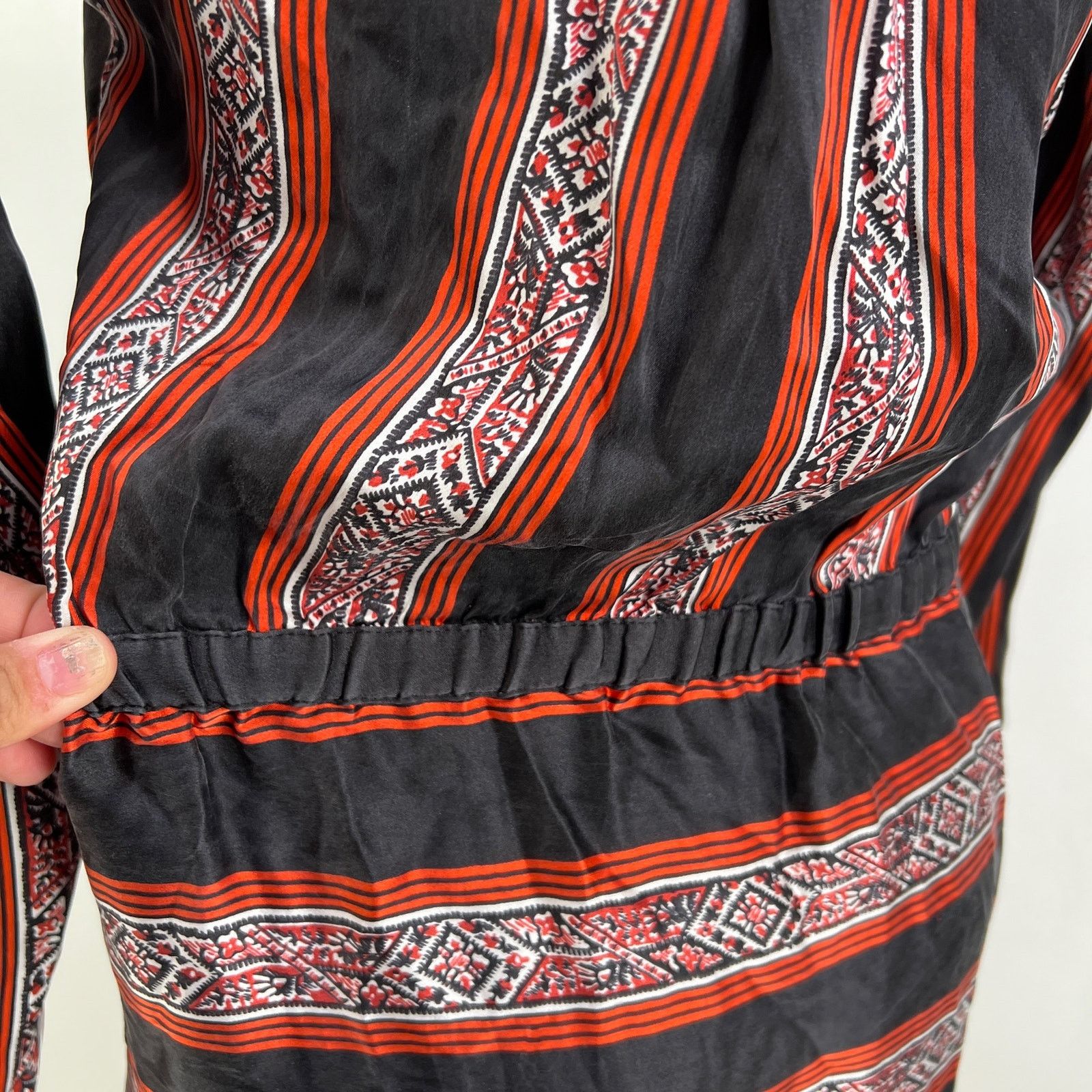 Veronica Beard Veronica Beard Ivy Flounce Silk Mini Dress Printed Striped Size M / US 6-8 / IT 42-44 - 9 Thumbnail