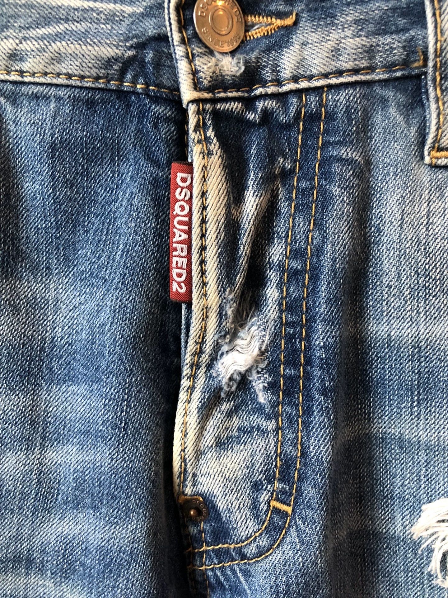 Dsquared2 Dsquared2 Blue Distressed Skinny Jeans Size US 28 / EU 44 - 4 Thumbnail