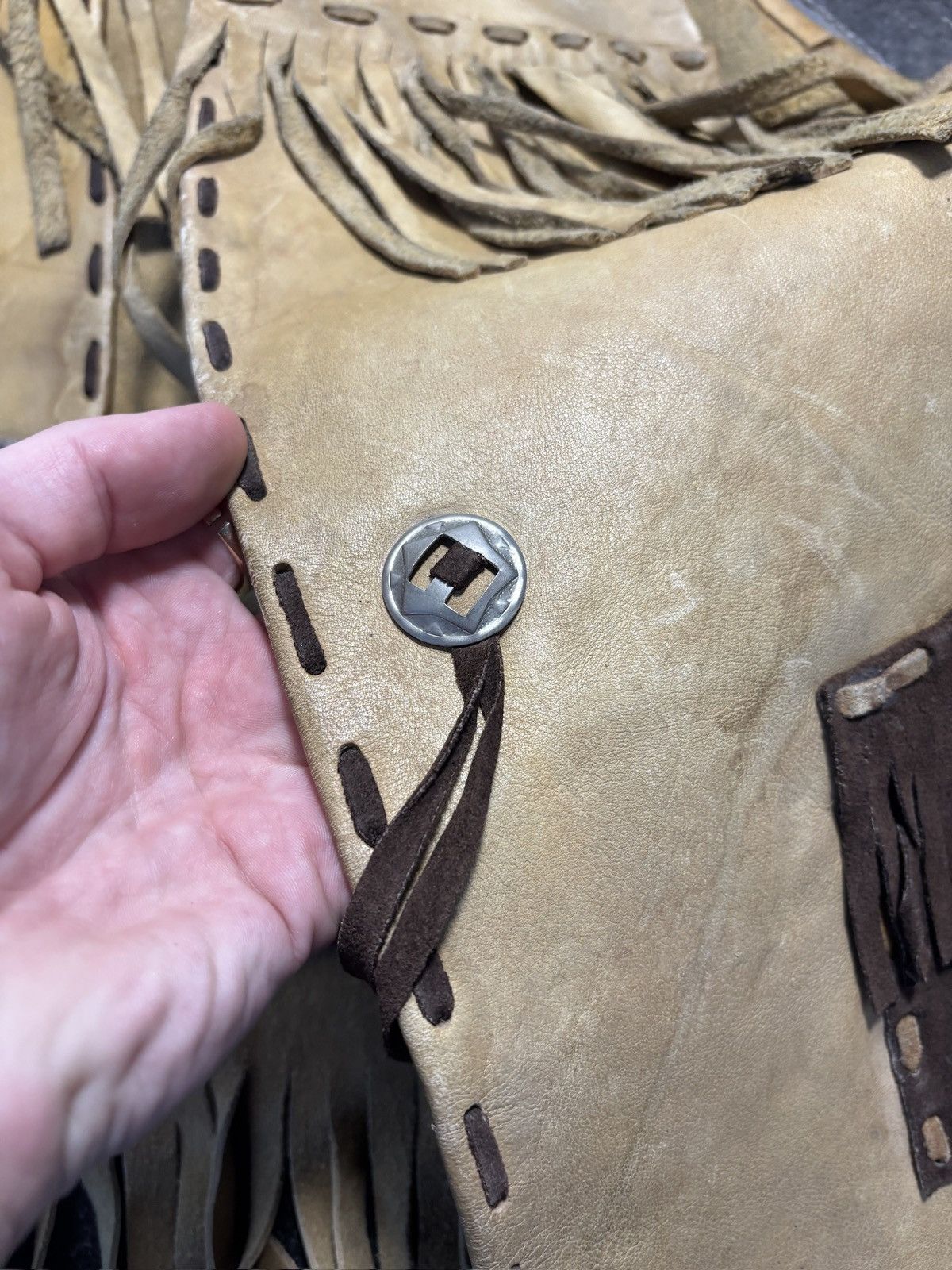 Vintage Vintage Leather Vest Western Tassel Cowboy Buckskin Deerskin Size US M / EU 48-50 / 2 - 5 Thumbnail