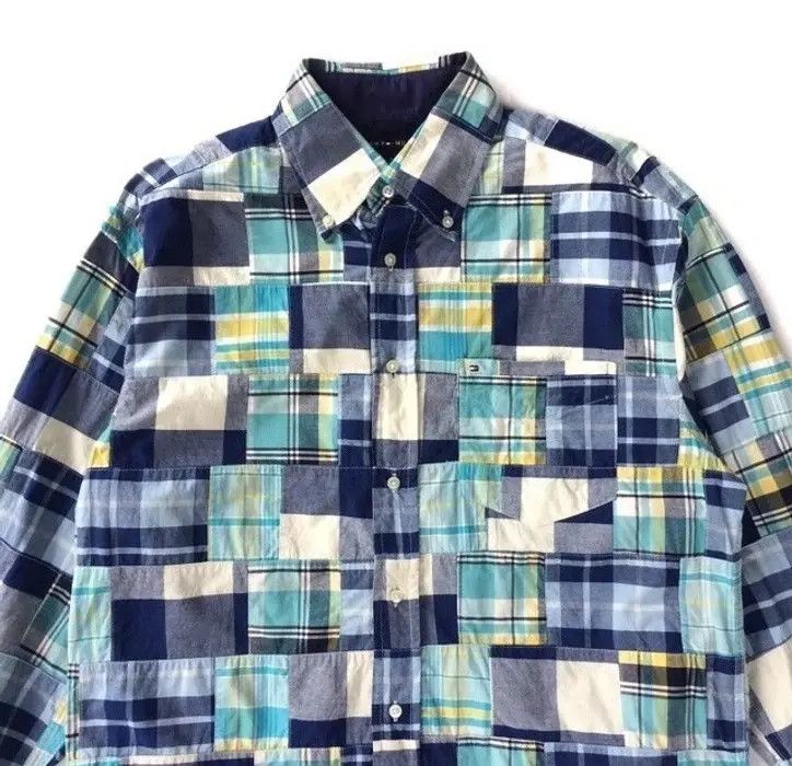 Tommy Hilfiger Tommy Hilfiger Patchwork Curt Cobain Style Shirt Button Up Size US M / EU 48-50 / 2 - 2 Thumbnail