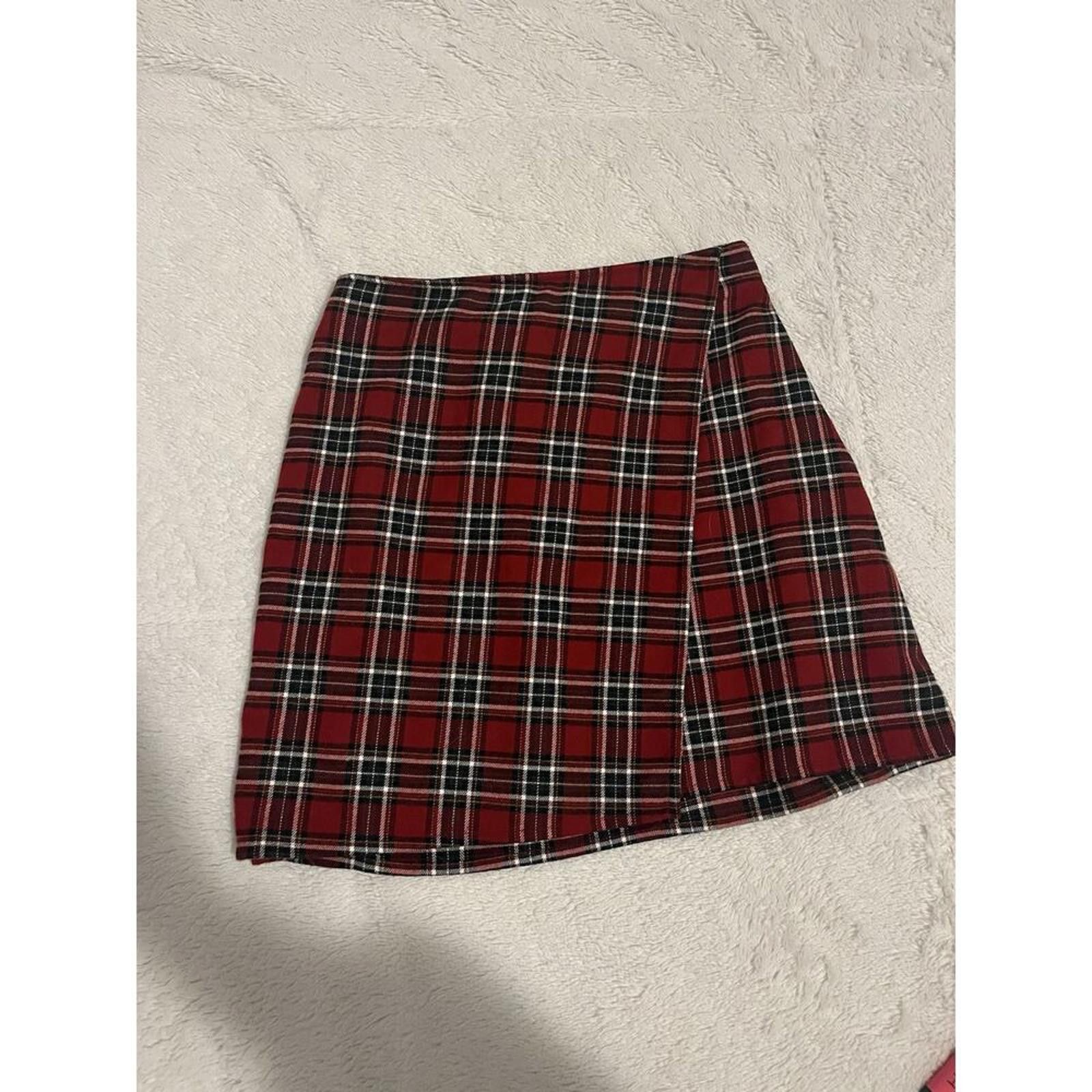 Other Classic Red Plaid Women's Mini Skirt Size 25" / US 0 / IT 36 - 2 Thumbnail