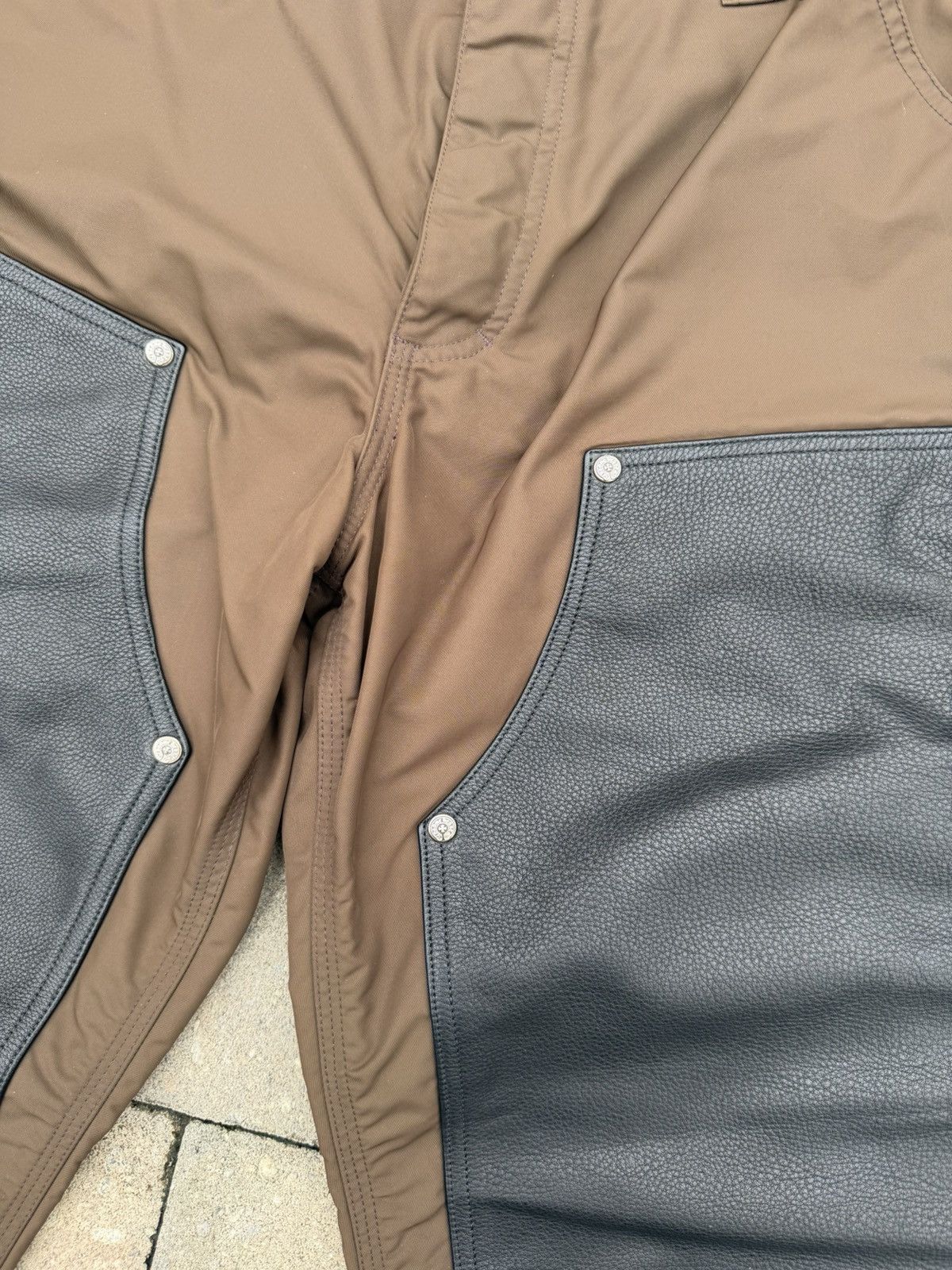 Chrome Hearts chrome hearts leather knee cross carpenter pants Size US 31 - 6 Thumbnail