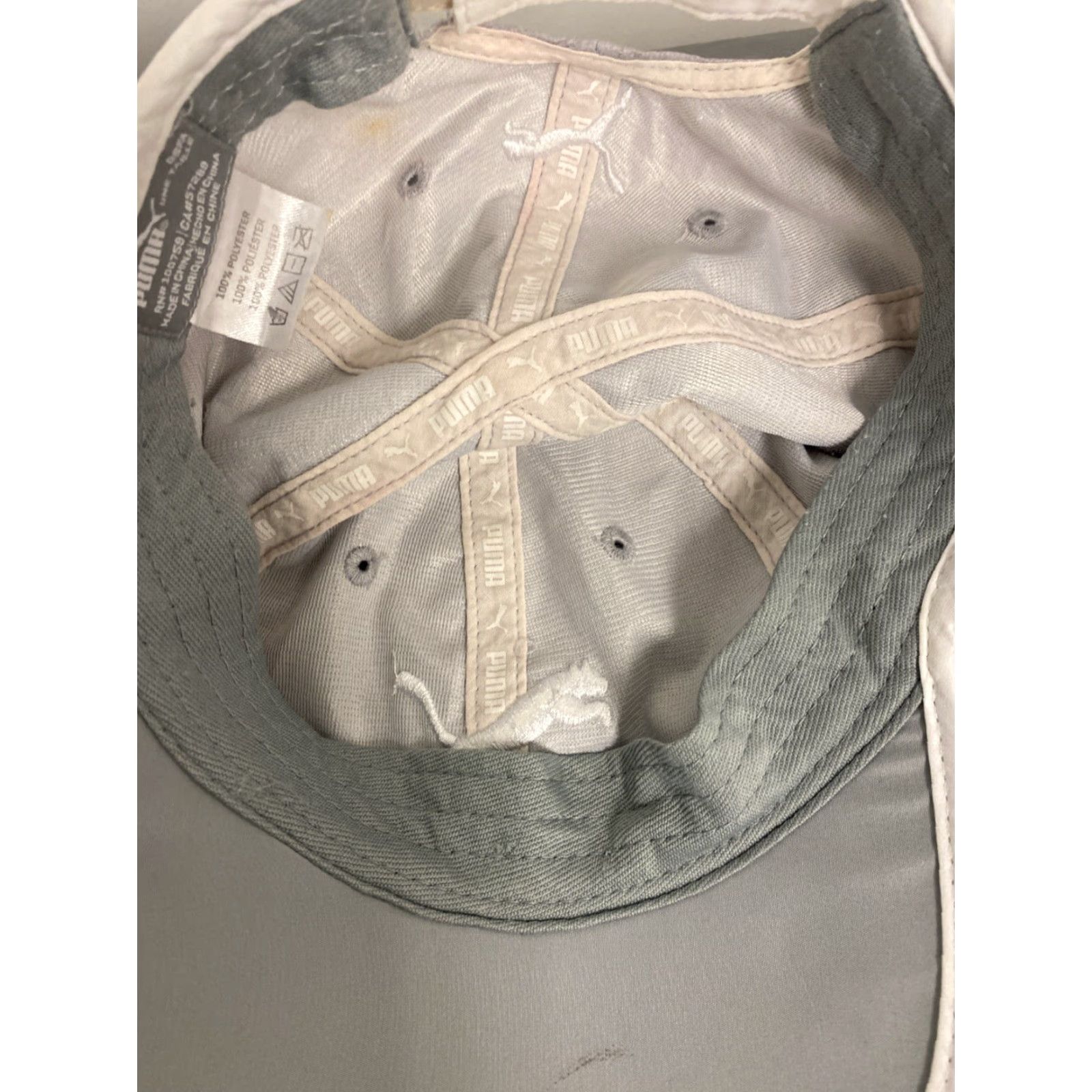 Puma Puma Hat Cap Strapback Gray White Adjustable Embroidered Workout Adult /689 Size ONE SIZE - 6 Thumbnail