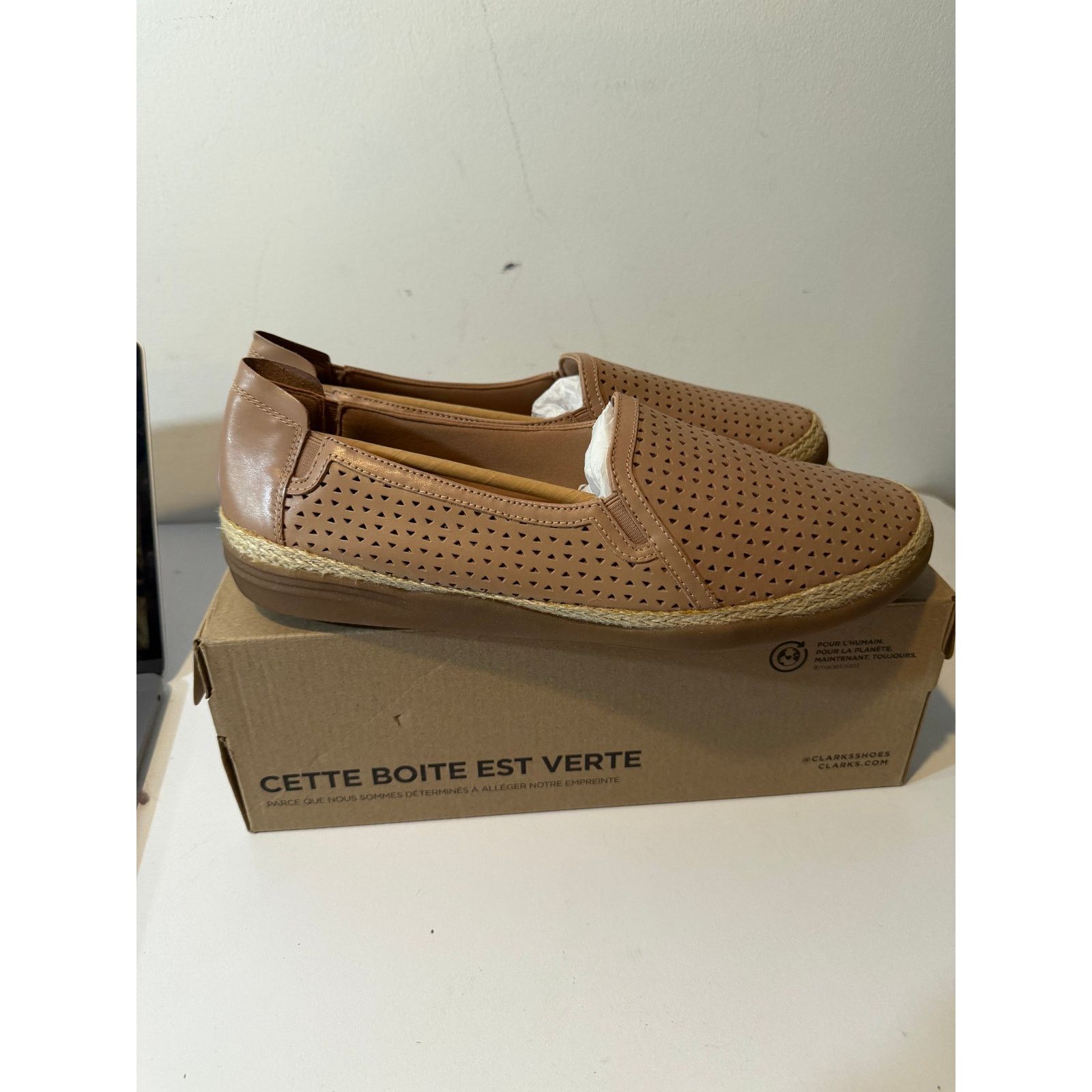Clarks CLARKS Collection Espadrille Slip-Ons Elaina Ruby Beige Size US 12 / IT 42 - 3 Thumbnail