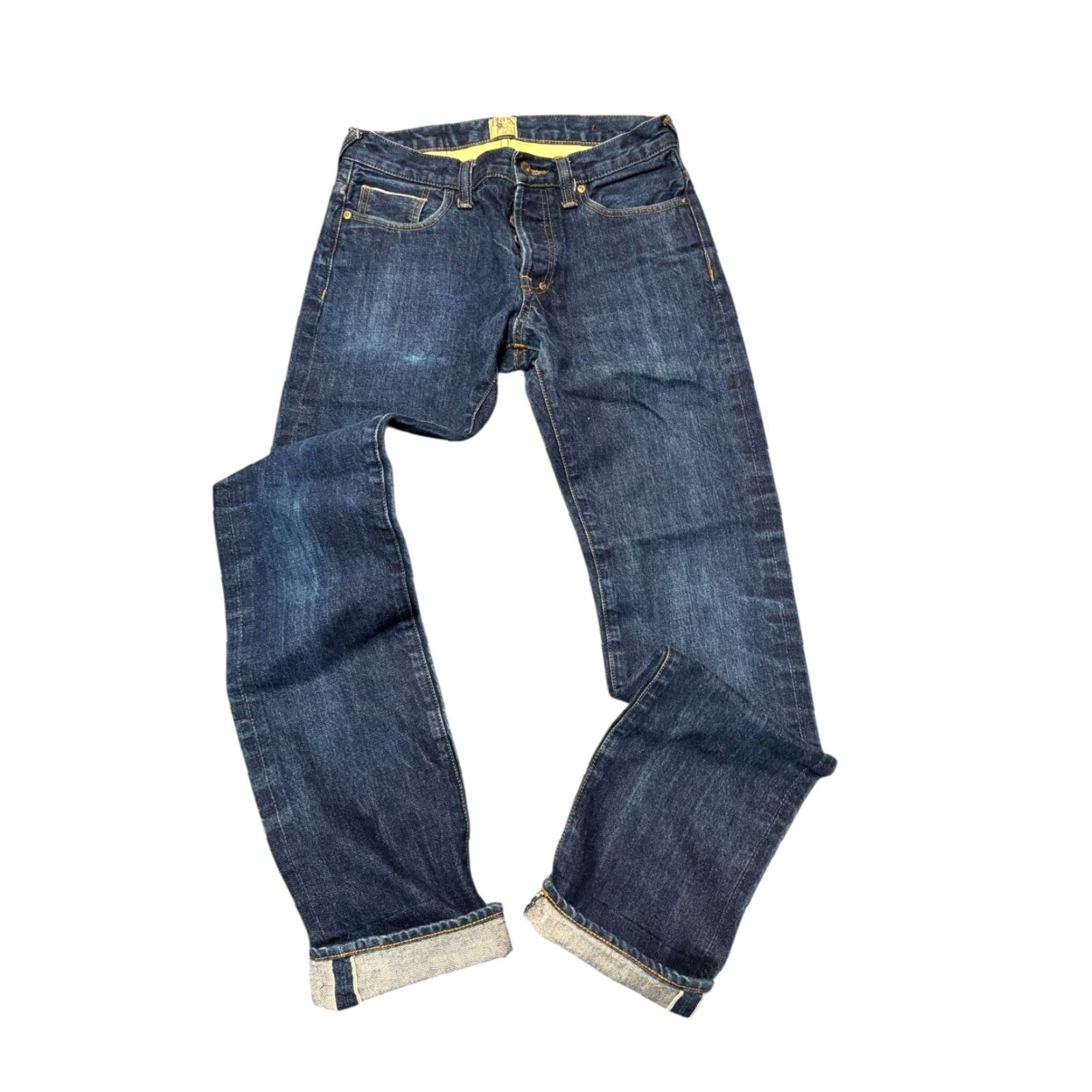 Prps PRPS Jeans Mens 31 Blue Distressed Washed Selvedge Japanese Denim Tapered Y2K Ready to Wear Size US 31 - 2 Thumbnail