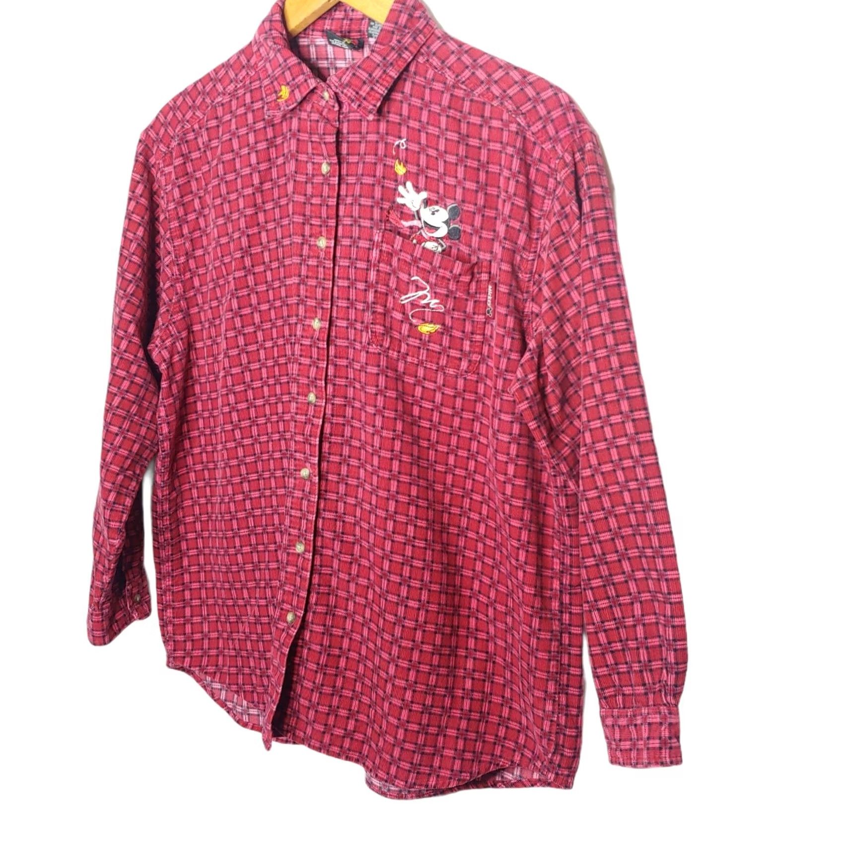 Mickey Unlimited VINTAGE Mickey Unlimited Mickey Mouse Shirt Women L Long Sleeve Red Plaid 90s Size L / US 10 / IT 46 - 3 Thumbnail