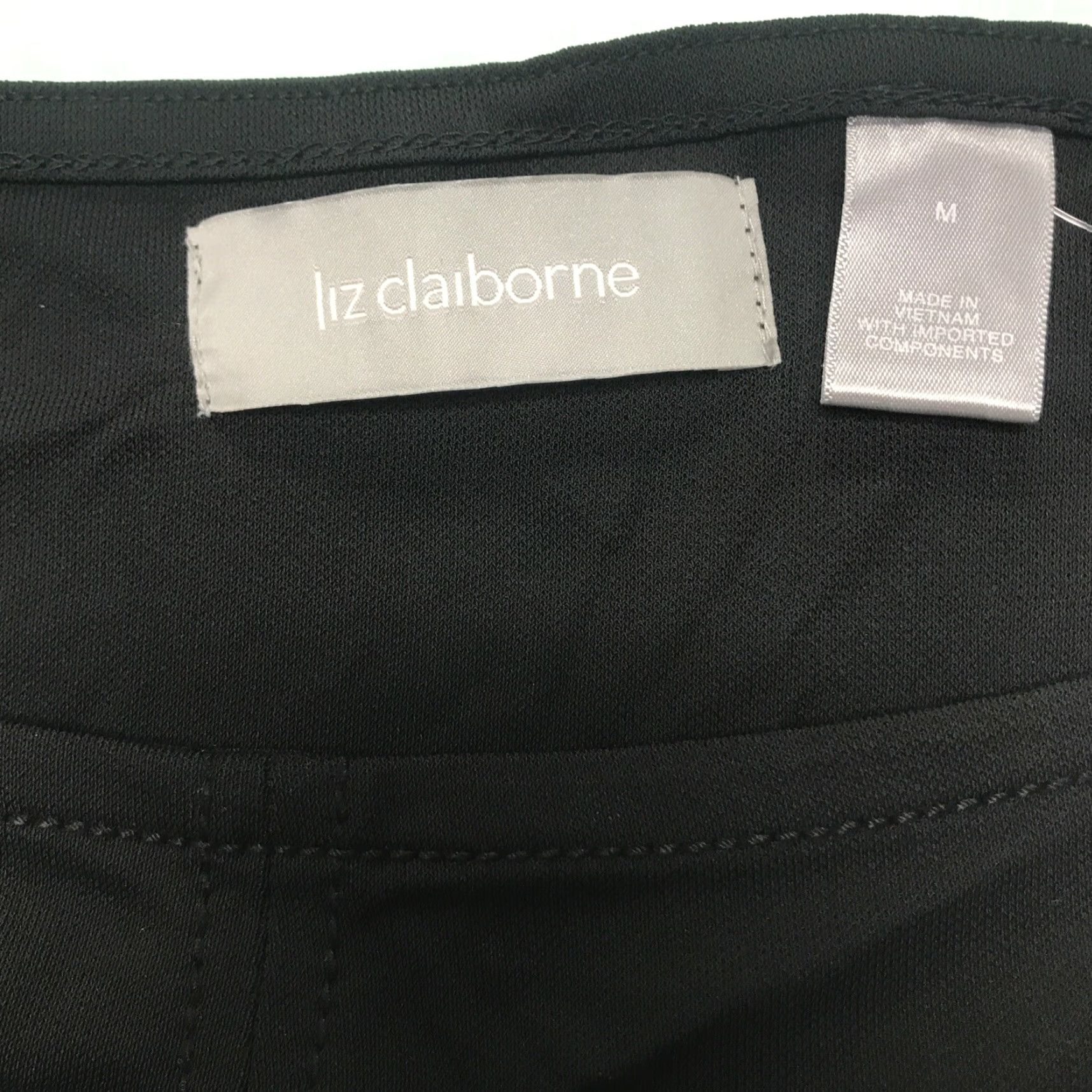 Liz Claiborne Liz Claiborne Black Sleeveless Tank-Style Top Shirt Women M Black Cotton Tank Top Ladies M Size M / US 6-8 / IT 42-44 - 2 Thumbnail