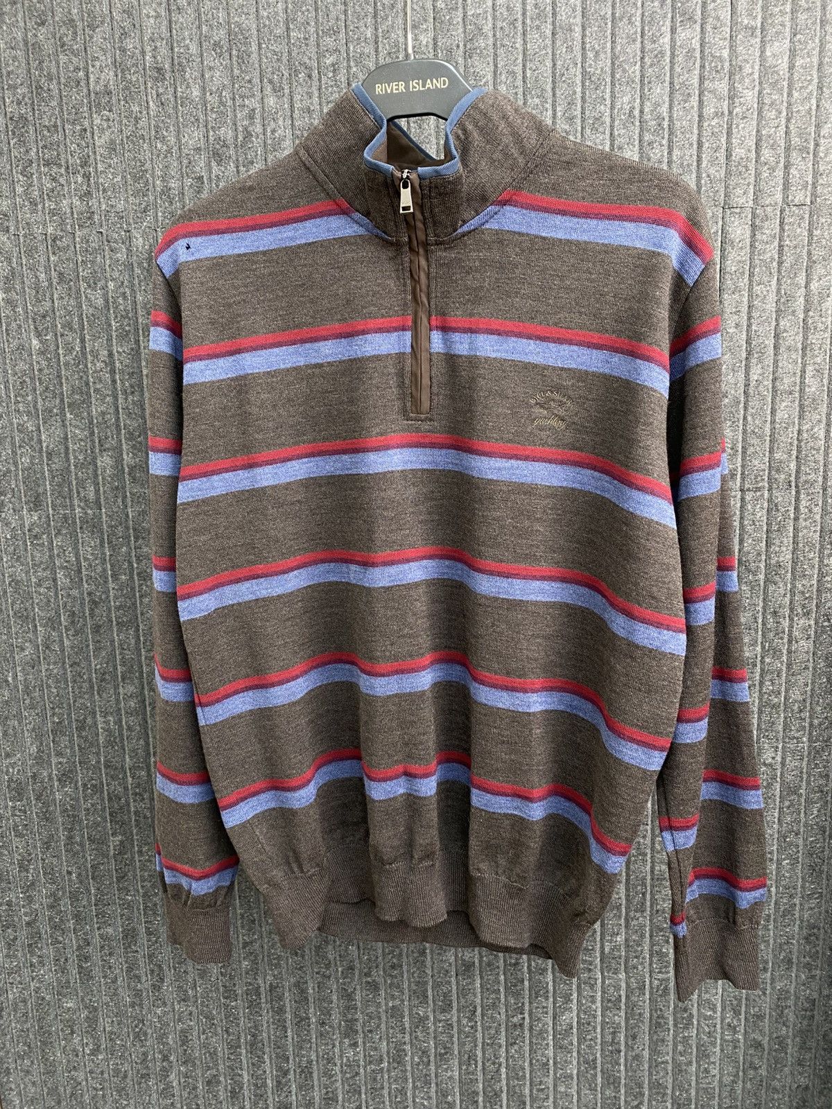Paul & Shark Vintage Paul & Shark Mens Striped 1/4 Zip Knit Sweater Size US M / EU 48-50 / 2 - 1 Thumbnail