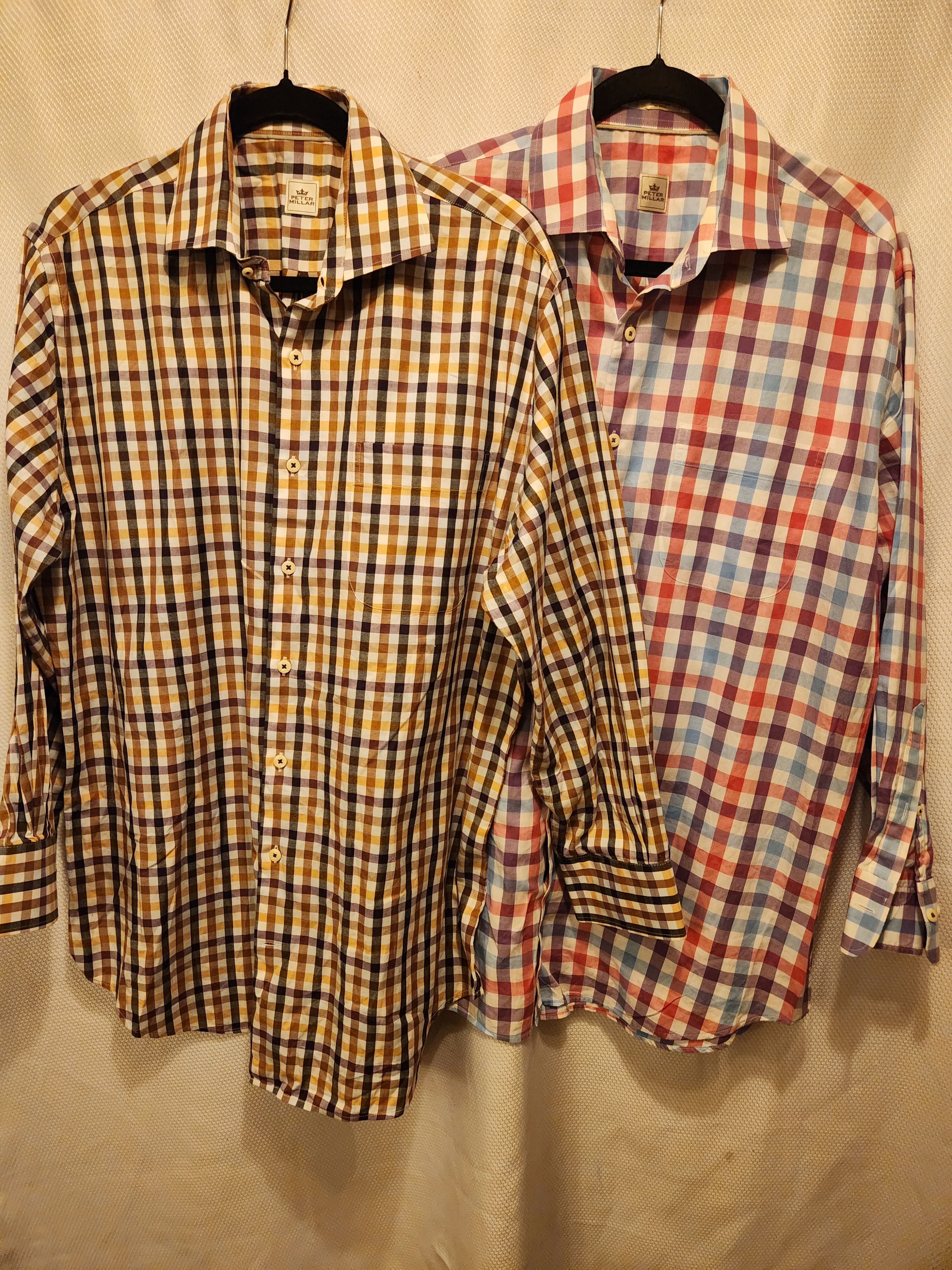 Peter Millar NWOT Lot of 2 100% Cotton Checkered Shirts Size US L / EU 52-54 / 3 - 1 Thumbnail