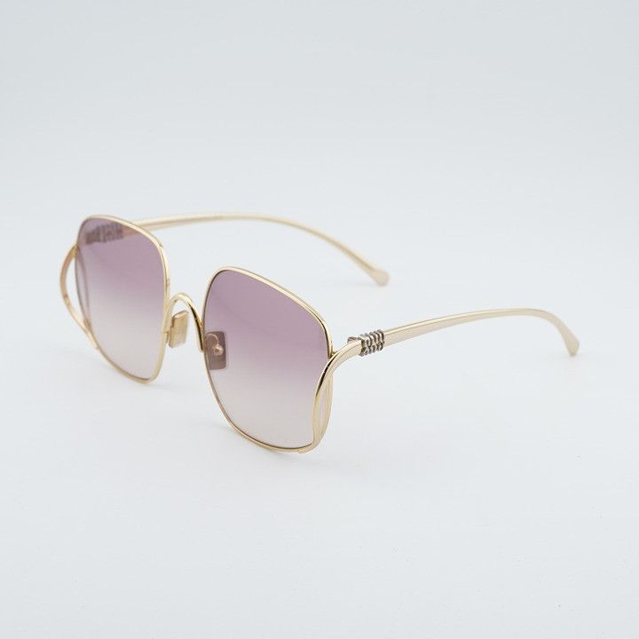 Miu Miu Miu Miu MUA57S 5AK40S Sunglasses Gold Square Frame, Pink Size ONE SIZE - 1 Thumbnail