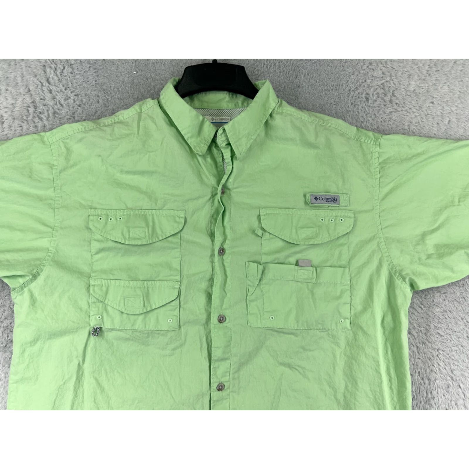 Vintage Columbia Mens Button-Up Shirt XL Green Cotton Angler Fishing PFG Vented Casual Size US XL / EU 56 / 4 - 7 Thumbnail