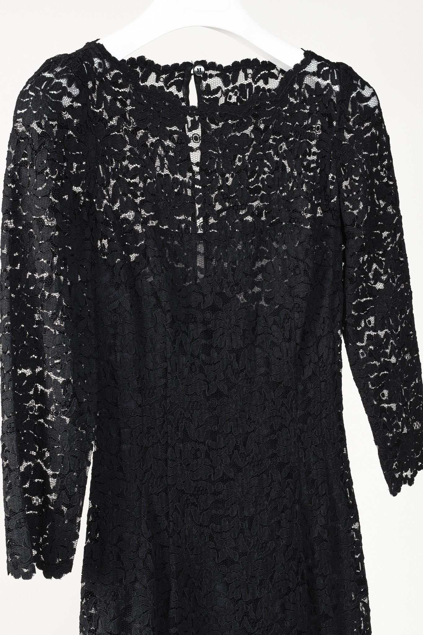 Dolce & Gabbana D&G Dolce & Gabbana AW/09 Black Lace 3/4-Sleeve Midi Dress Size S / US 4 / IT 40 - 3 Thumbnail