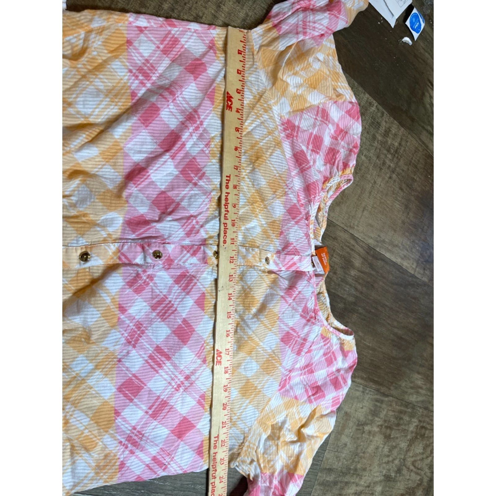 Vintage NEON Hearts of Palm Button Up Top Womens Size 16 Pastel Pink Plaid Blouse Shirt Shirt Size XXL / US 16-18 / IT 52-54 - 3 Thumbnail