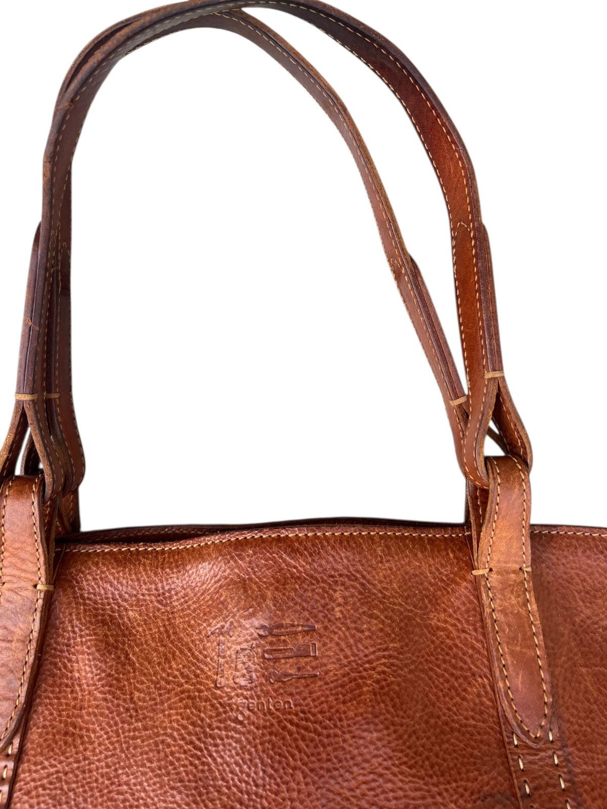 Leather Genten Japan Patina Leather Multi Pocket Tote Bag Size ONE SIZE - 8 Thumbnail