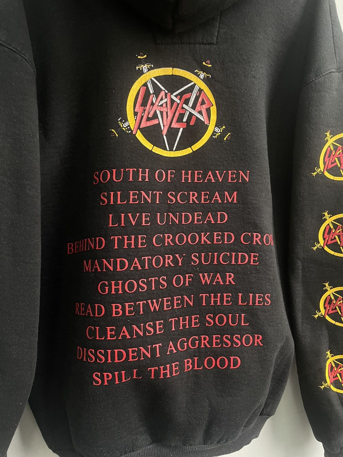 Slayer Rare 90s Slayer boxy rock hoodie opium overprint Size US XL / EU 56 / 4 - 8 Thumbnail