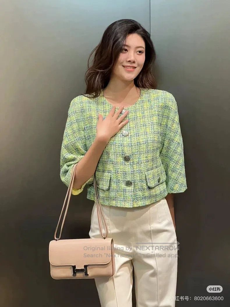 Chanel Chanel 19 Spring and Summer Preview Series Green Tweed Coa Size XS / US 0-2 / IT 36-38 - 8 Thumbnail