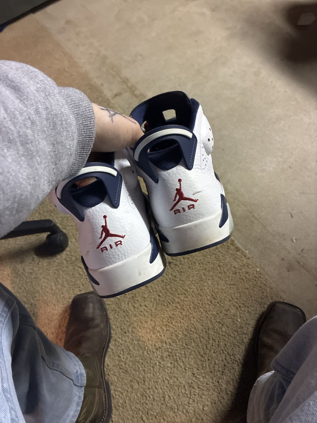 Nike Air Jordan 6 Retro “Olympic” (White/Midnight Navy) Size US 10.5 / EU 43-44 - 3 Thumbnail