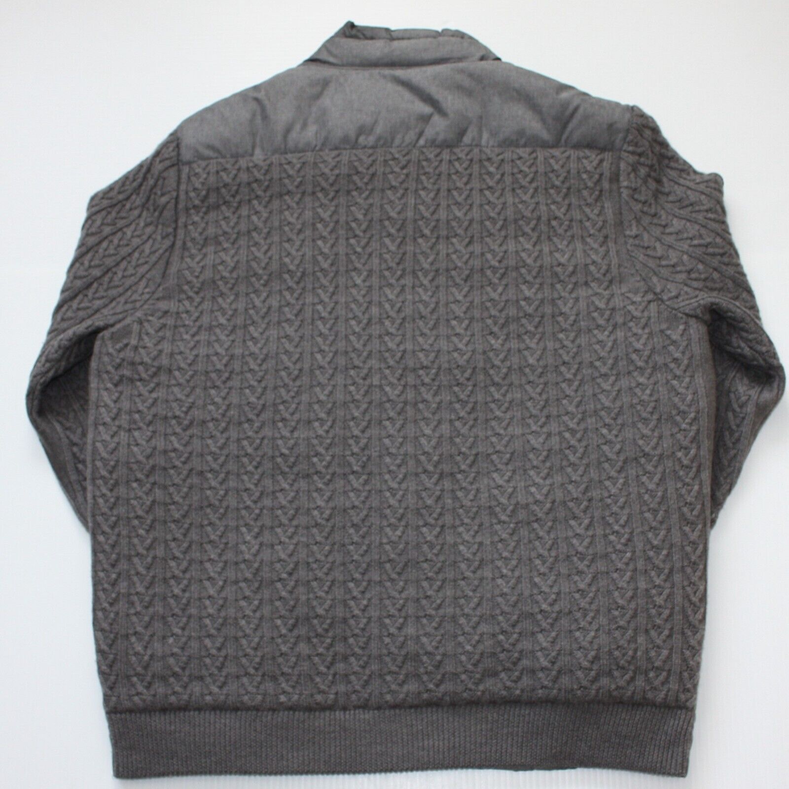 Zachary Prell Gray Beacon Trim Quilted Cable Knit Sweater Jacket size L Size US L / EU 52-54 / 3 - 3 Thumbnail
