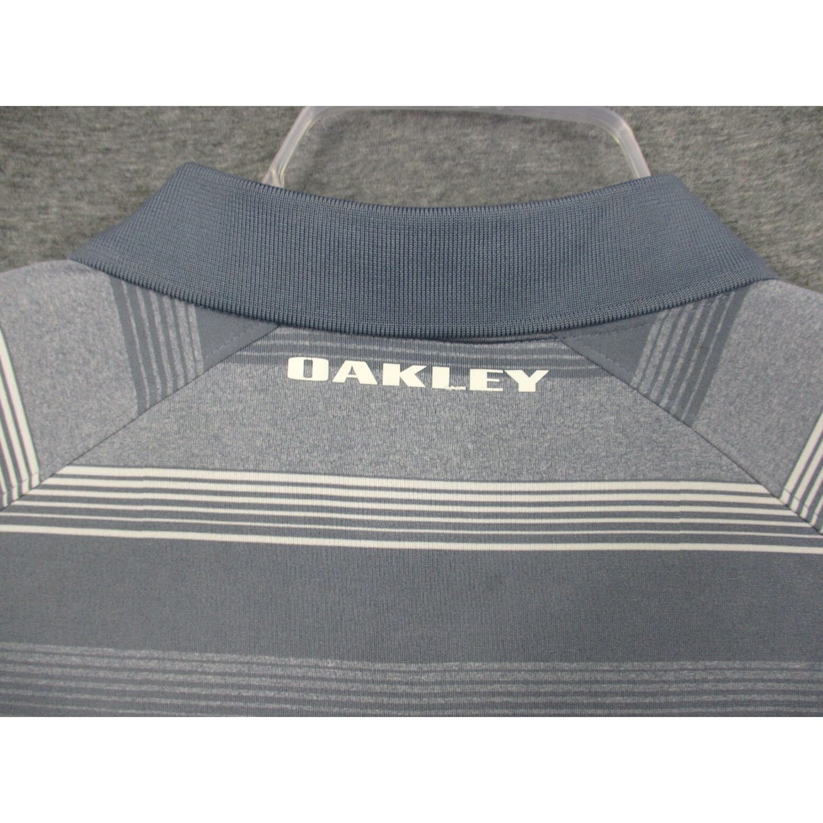Oakley Oakley Golf Polo Shirt Men’s Medium Gray Striped Hydrolix Stretch Breathable Logo Shirt Size US M / EU 48-50 / 2 - 7 Thumbnail