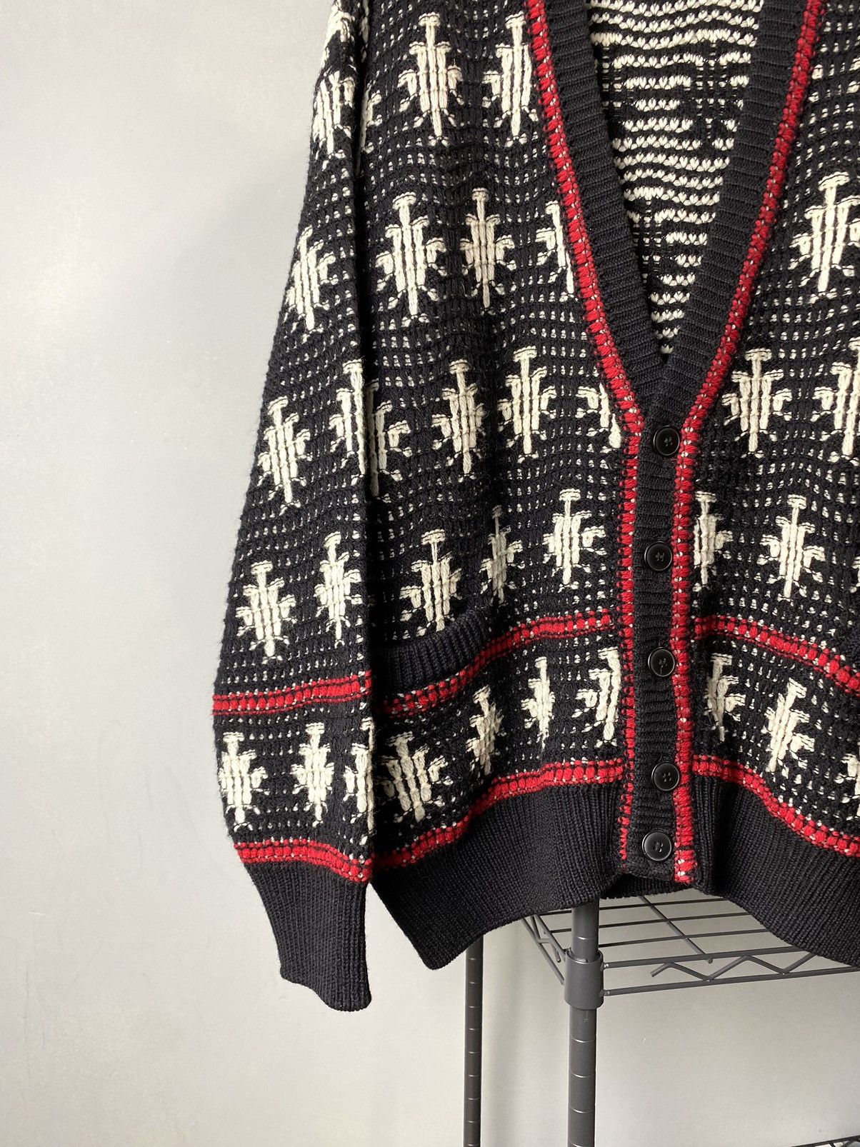 Coogi Rare! Nani Bon Wool Luxury Cardigan Sweater Abstract Knit Size US L / EU 52-54 / 3 - 3 Thumbnail