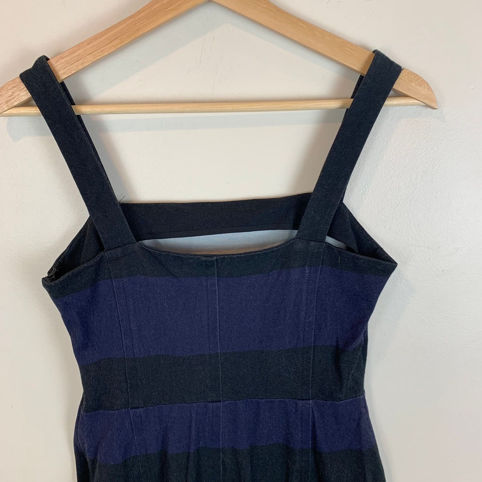 Banana Republic Banana Republic Blue Black Stripe Sheath Dress 2 XS 90s Y2K Size XS / US 0-2 / IT 36-38 - 5 Thumbnail