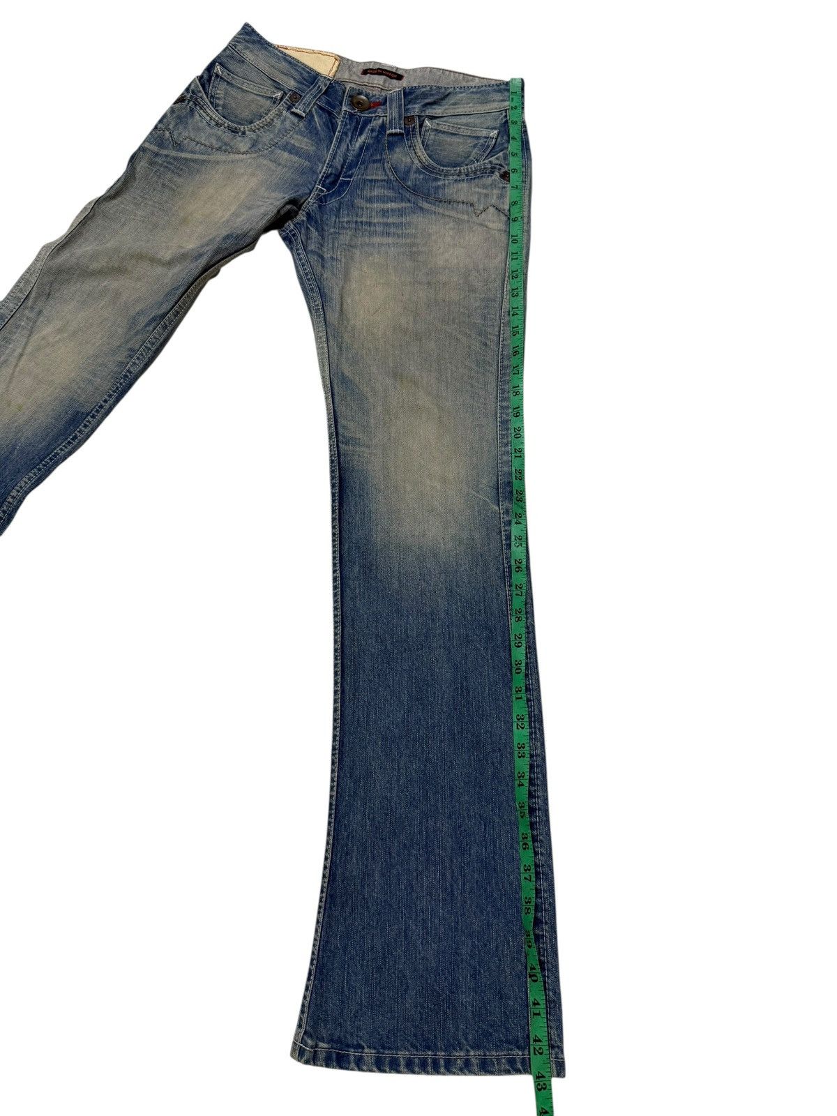 Japanese Brand Flared Jeans Blue Way Japan Acid Wash Rare Design Boot Cut Size US 30 / EU 46 - 14 Thumbnail