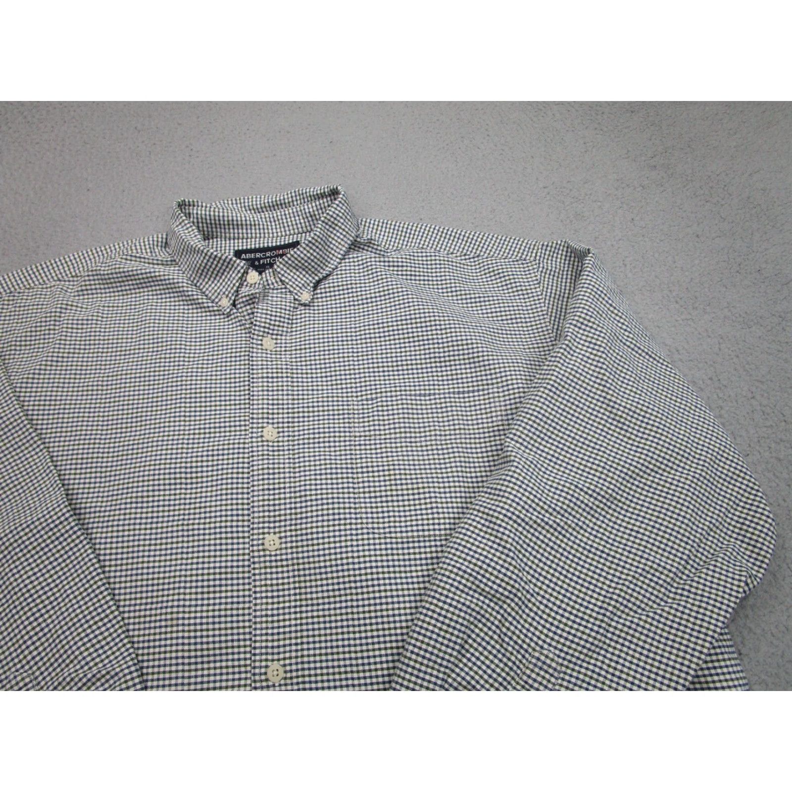 Abercrombie & Fitch VINTAGE Abercrombie & Fitch Shirt Mens XL Blue Green Oversized y2k 2000s Button-Up Collared Long Sleeve Check Cotton Size US XL / EU 56 / 4 - 2 Thumbnail