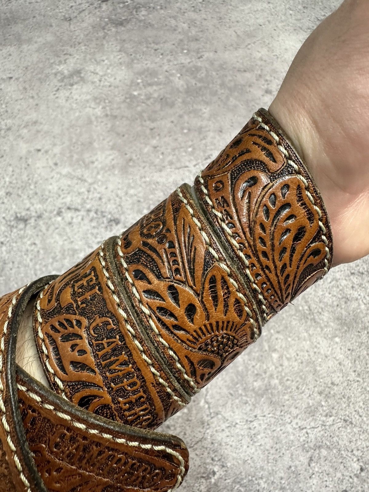 Hysteric Glamour × Leather × Vintage Vintage Leather Belt Y2K Rhinestones Punk Western Metal Size 34 - 7 Thumbnail