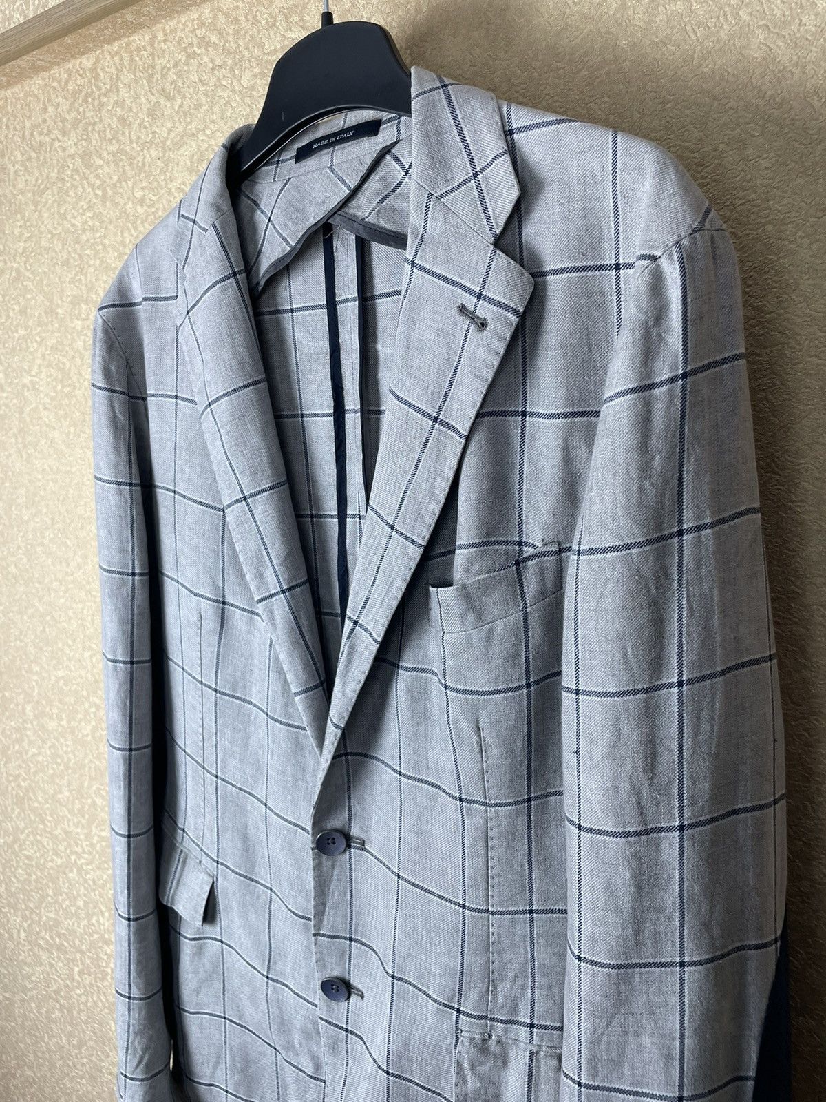 Tagliatore Tagliatore Linen Delavé Blazer Mens L 54 Grey Made in Italy Size 54R - 2 Thumbnail
