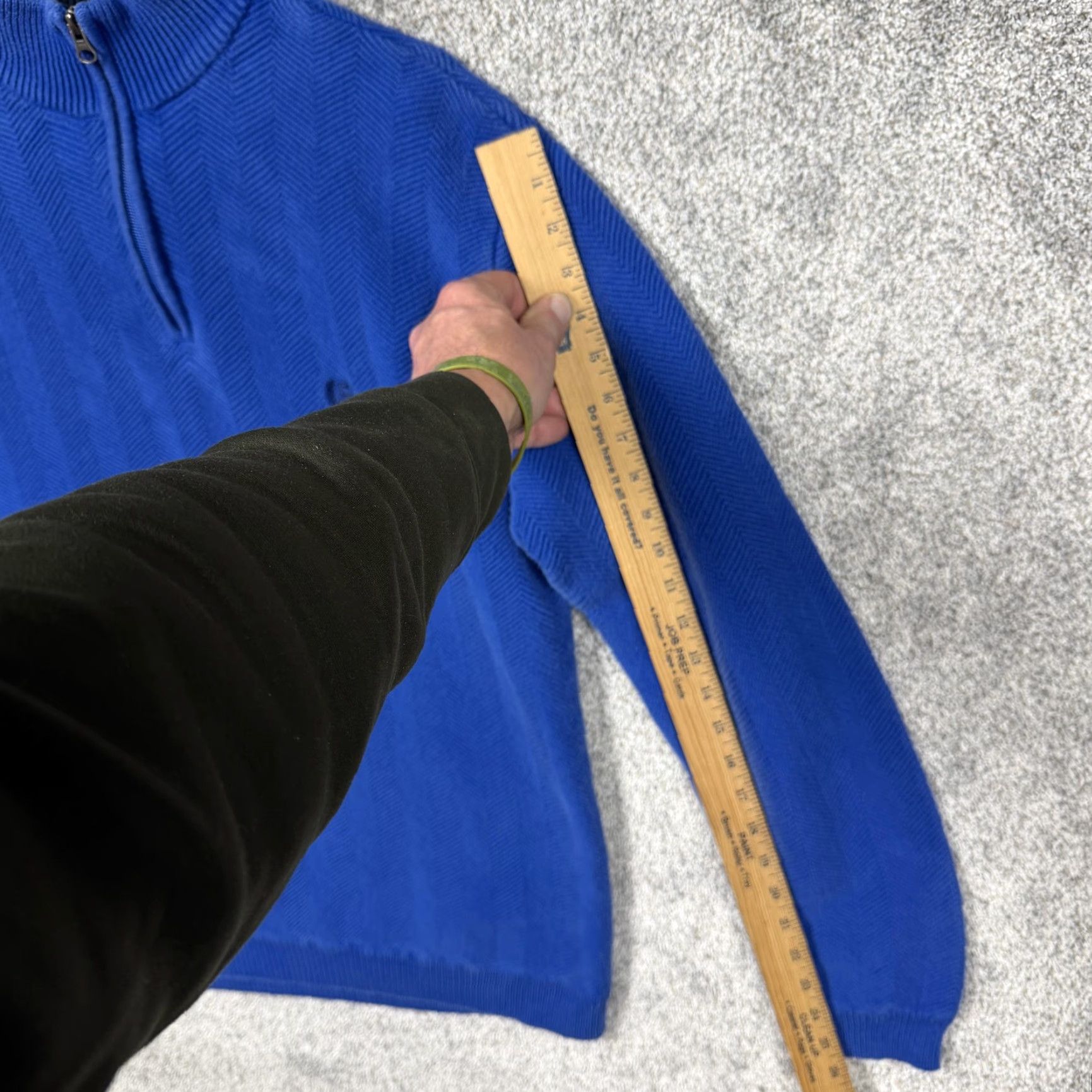 Chaps Chaps Mens L Blue 1/4 Zip Mock Neck Herringbone Knit Pullover Sweater Size US L / EU 52-54 / 3 - 3 Thumbnail